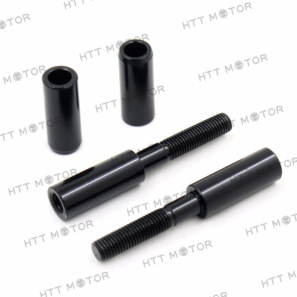 Httmt Mt387-001- Black 2 Inches Mirror Extensions Kit Compatible With Harley Softail Sportster Dyna Touring