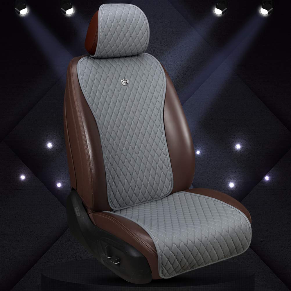 Red Rain Universal Seat Covers For Cars Leather Seat Cover With Crown Gray Car Seat Cover 2/3 Covered 11Pcs Fit Car/Auto/Suv (A-