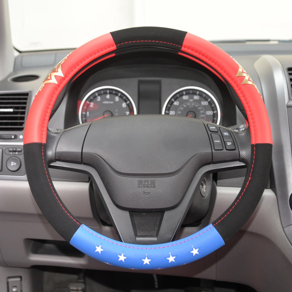 Bdk Warner Bros Dc Comics Wonder Woman Steering Wheel Cover - Car Accessories For Women, Superhero Heroine Gift Ideas, Original