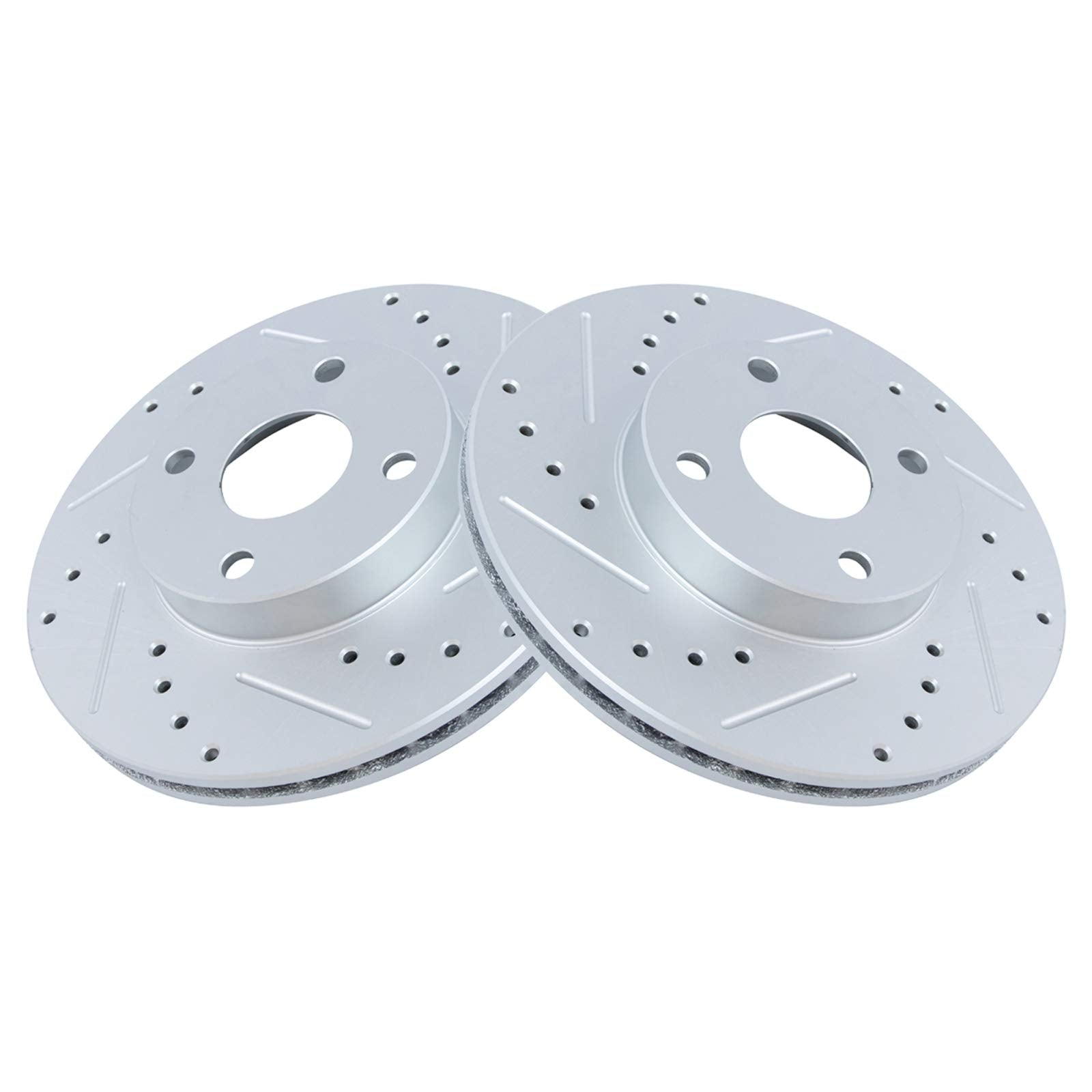 Trq Front Performance Brake Rotors Set Premium G-Coated Compatible With 1994-2005 Mazda Miata