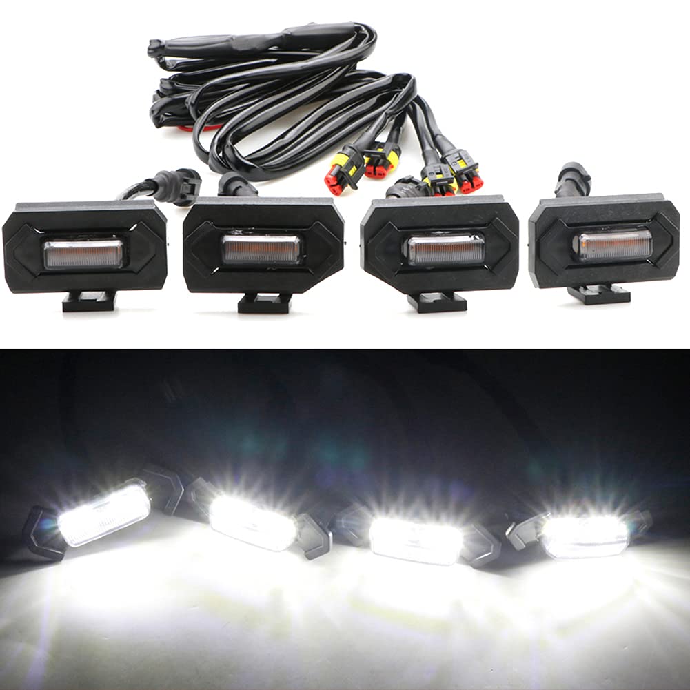 4Pcs Led Grill Lights For Tacoma 2020 2021 2022 2023 Oem Grille, Including Trd Off Road And Sport Models Raptor Style Led Light (White Light With Black Housing)