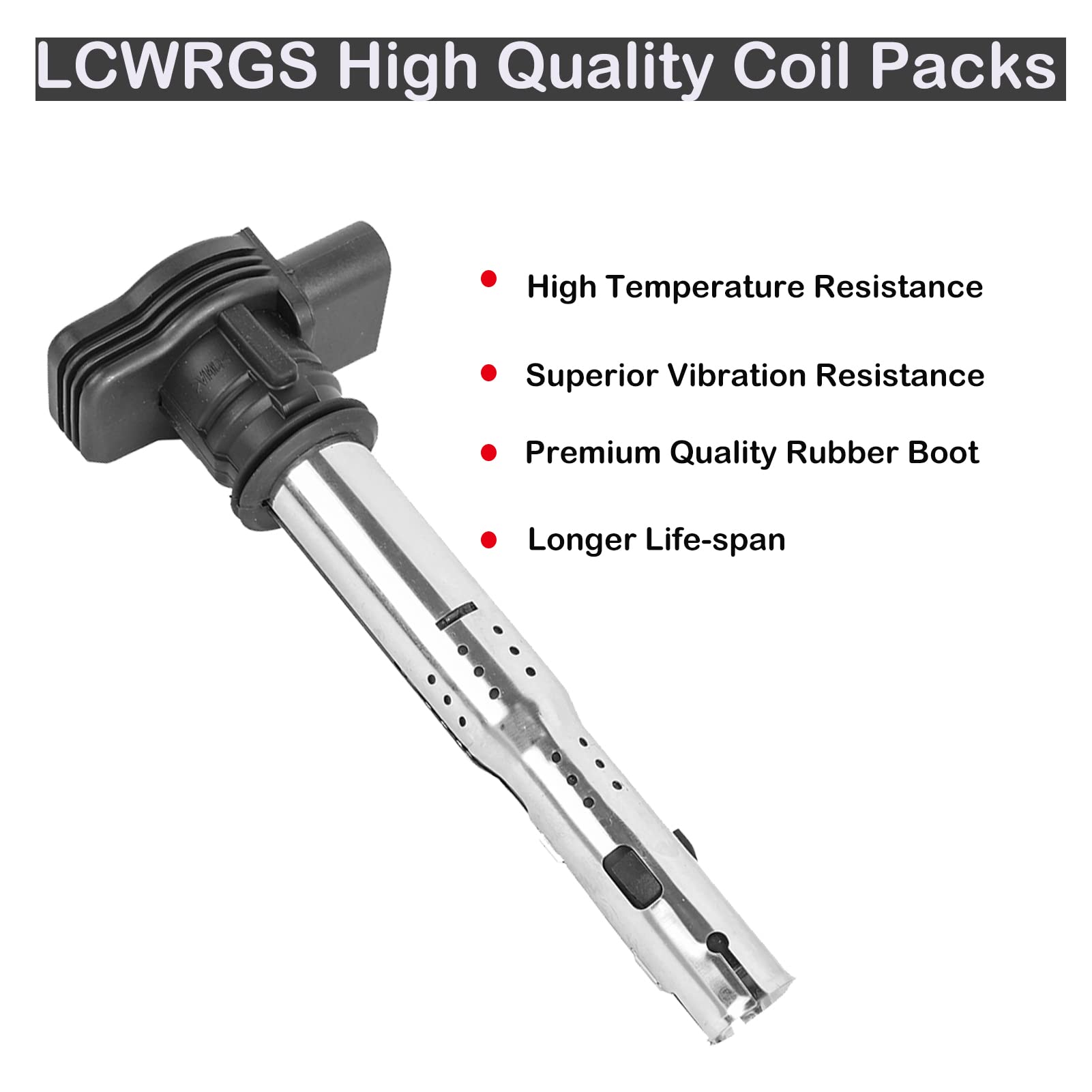 LCWRGS Ignition Coil for L5 2.5 2005 2006 2007 2008 2009 2010 2011 2012 Volkswagen VW Jetta Rabbit Beetle Passat Golf Tiguan GTI