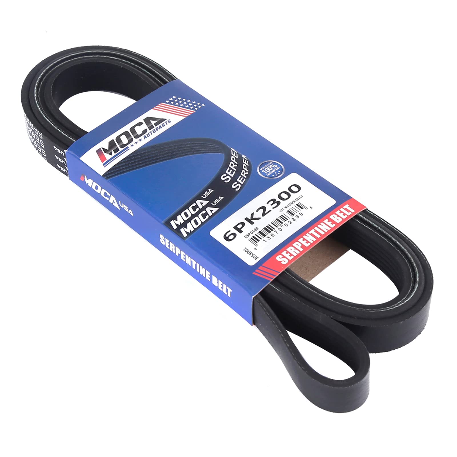 Moca 6Pk2300 Serpentine Belt Fits 04-05 For Chevrolet Impala Monte Carlo 3.8L & 04-06 Chevy Trailblazer 4.2L & 04-08 For Pontiac