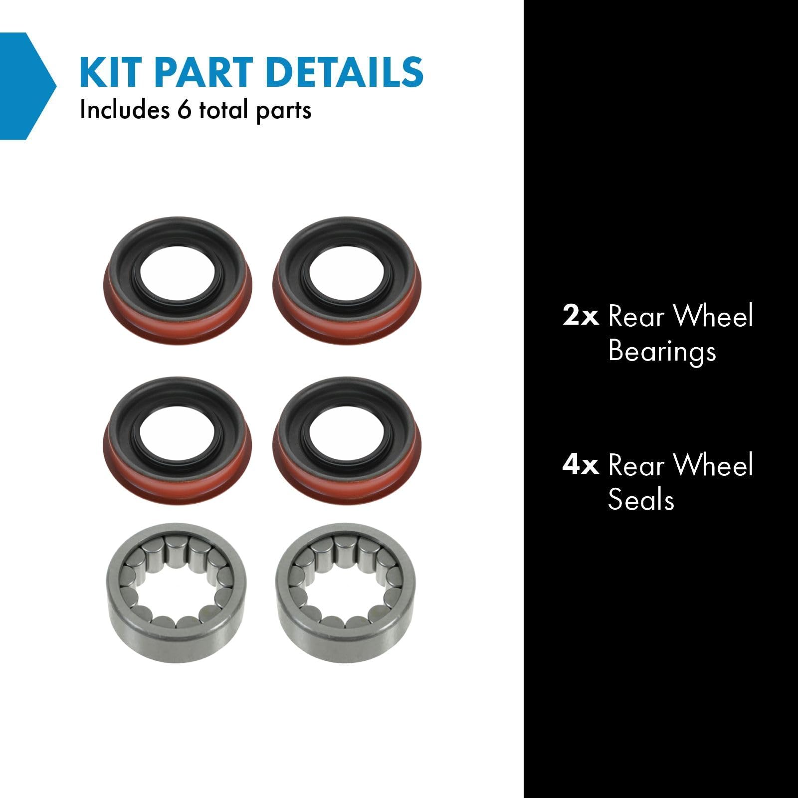 TRQ Rear Wheel Bearing & Seal Kit Compatible with Buick Cadillac Chevrolet GMC Hummer Isuzu Oldsmobile Saab