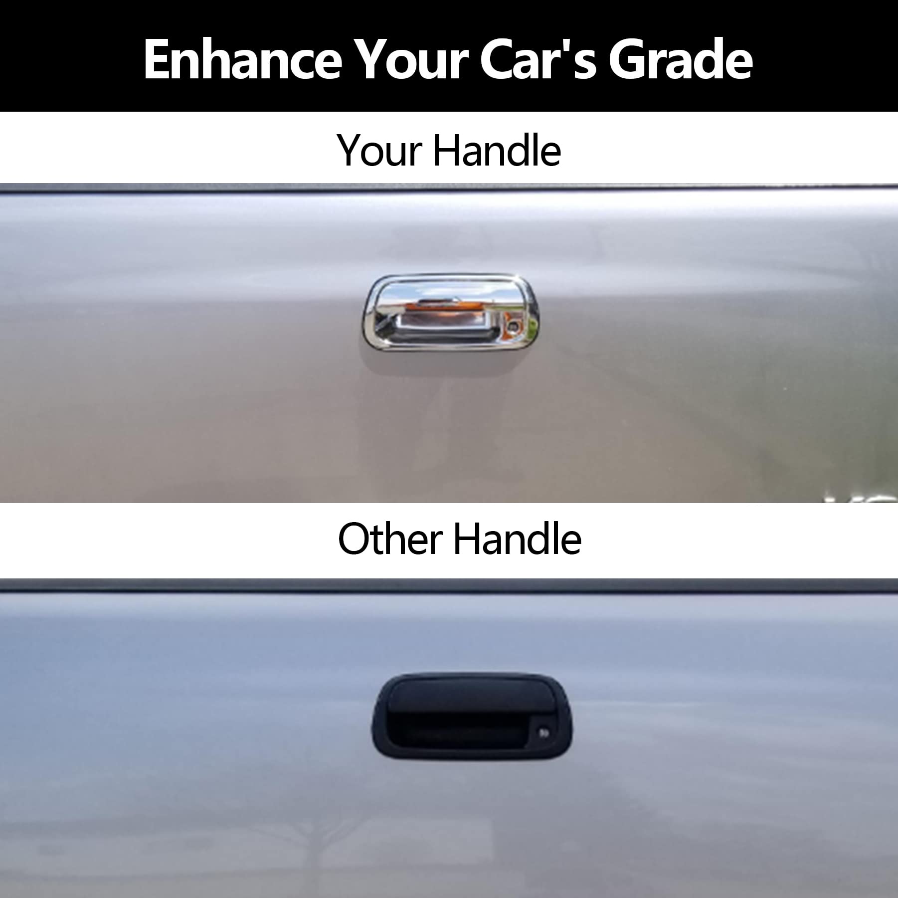 Gledewen Chrome Tailgate Door Handle, Compatible With 2000-2006 Toyota Tundra, Exterior Rear With Keyhole | Replaces# 69090-0C01