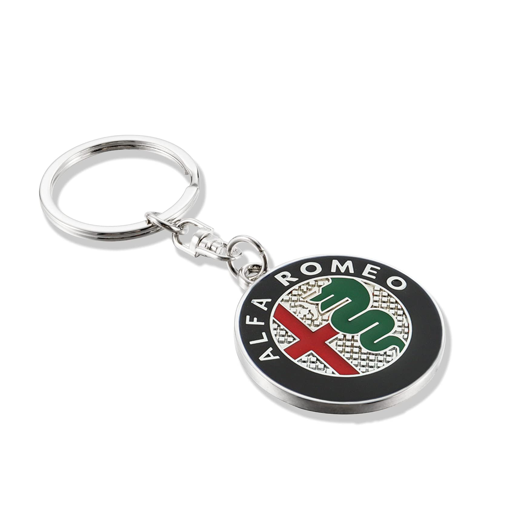 ARKOSKNIGHT Creative Car Logo Keychain for Car 3D Chrome Metal Alloy Key Chain Gifts for Women and Men Keyring Universal Size(Al