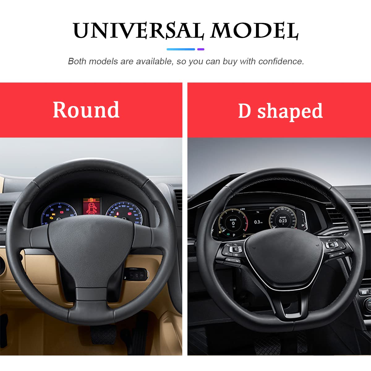 Bling Soft Leather Steering Wheel Cover, 15 Inch Colorful Rhinestones Auto Elastic Steering Wheel Protector, Sparkly Crystal Dia