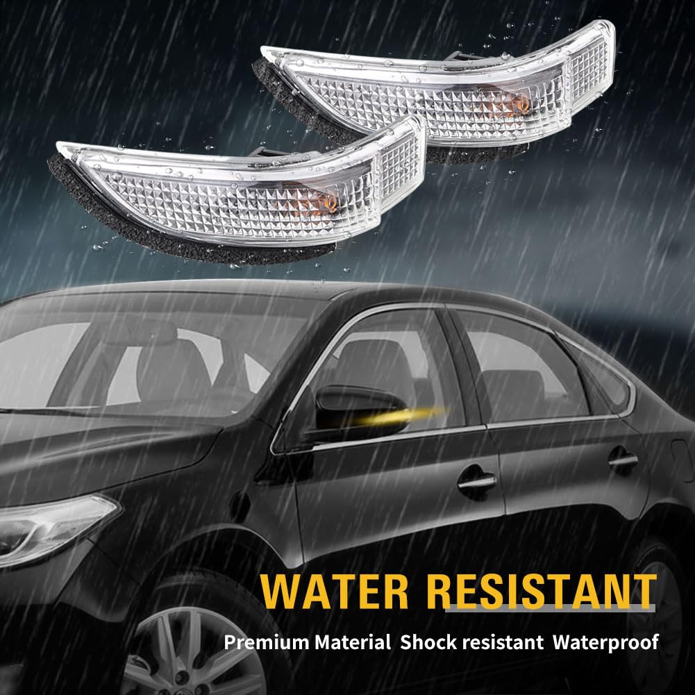 Gzyf 1 Pair Rearview Side Mirror Marker Light Turn Signal Indicator Light Replacement Fits For Toyota Avalon Corolla Prius Venza,Replace 81740-52050 81730-52100