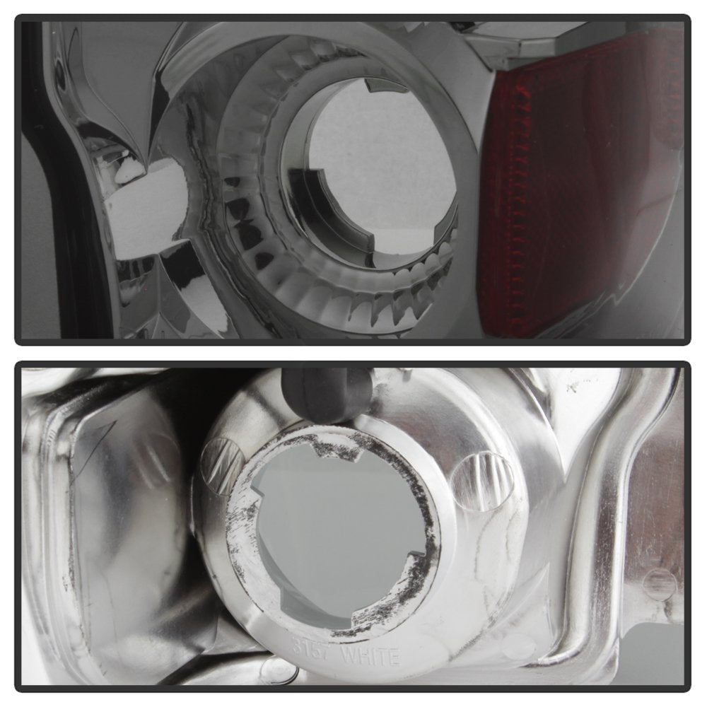 Acanii - For 1987-1996 Ford F150 F250 F350 Bronco Smoked Rear Tail Lights Brake Lamps Pair Driver & Passenger Side