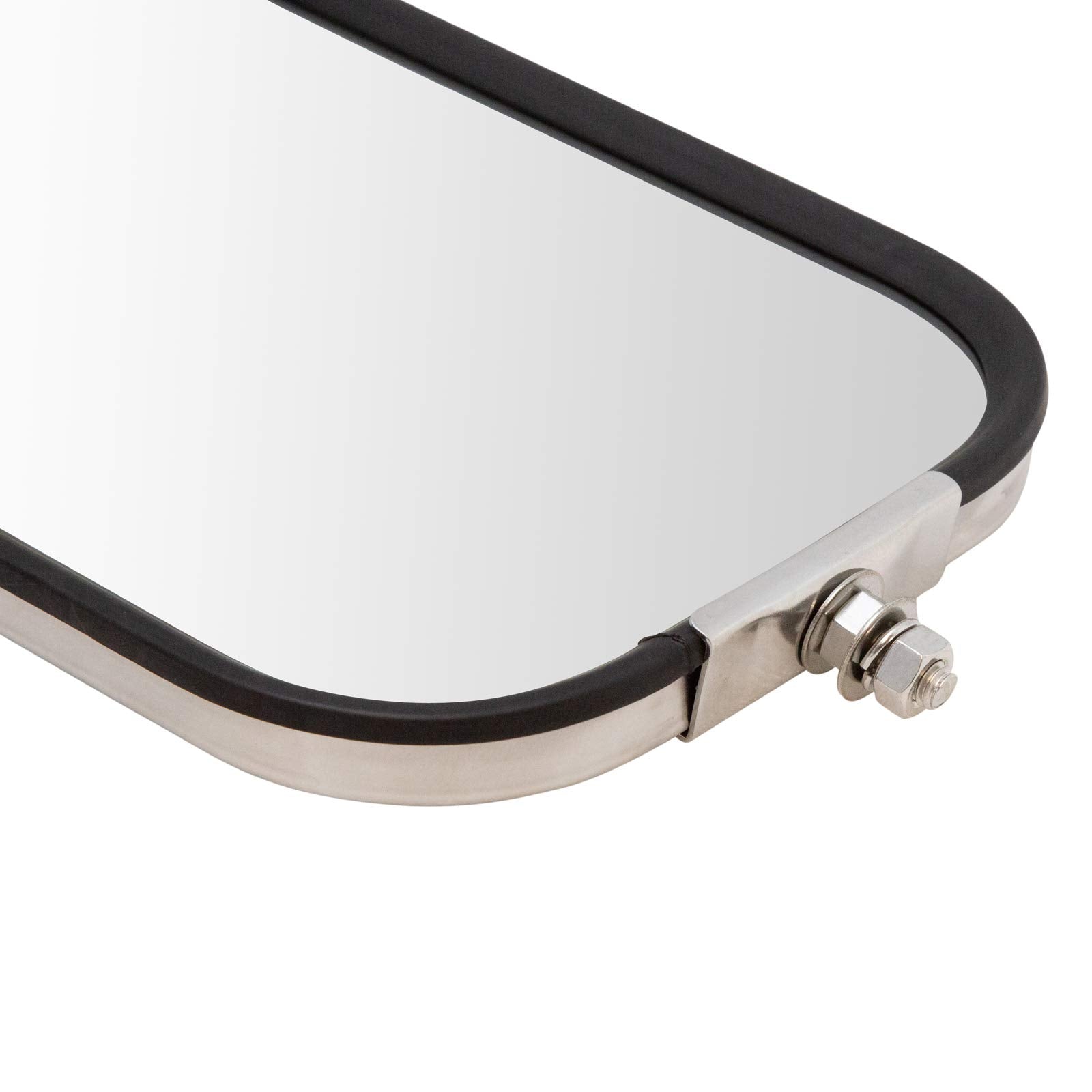 Trq West Coast Mirror Peaked Back 16X7 Stainless Steel Pair For Heavy Duty Truck