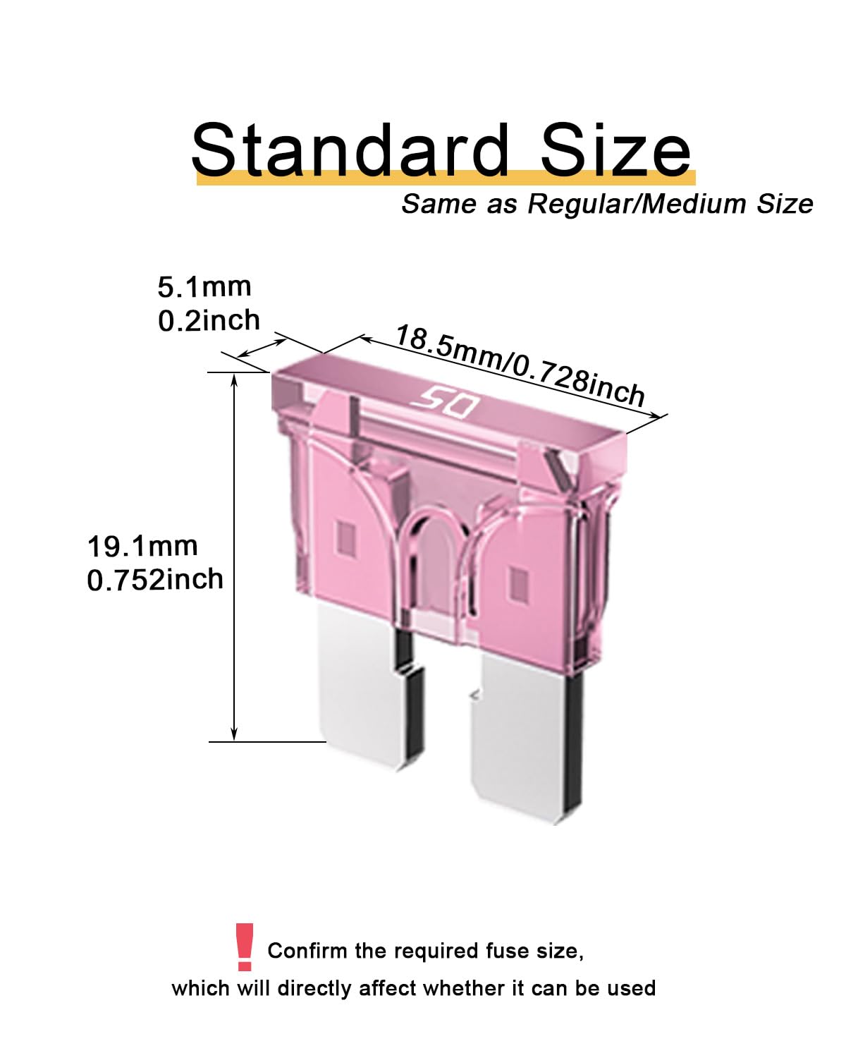 Riseuvo 20Pcs 50A Standard Car Fuses - 50 Amp Automotive Fuses(Ato/Apr/Ats), 32V (12/24V) Blade Fuse For Rv/Truck/Suv