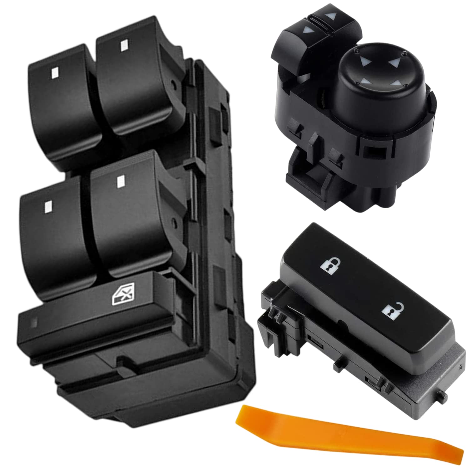 Power Window Control Switch Button Front Driver Side Door Lock Switch & Mirror Switch Compatible With 2007-2013 Chevy Silverado/
