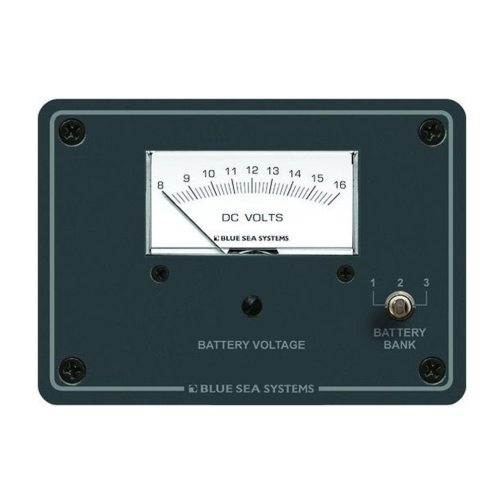 Blue Sea - 8015-Bss Panel Meter Analog 8-16Vdc 3 Bank (10Ea)