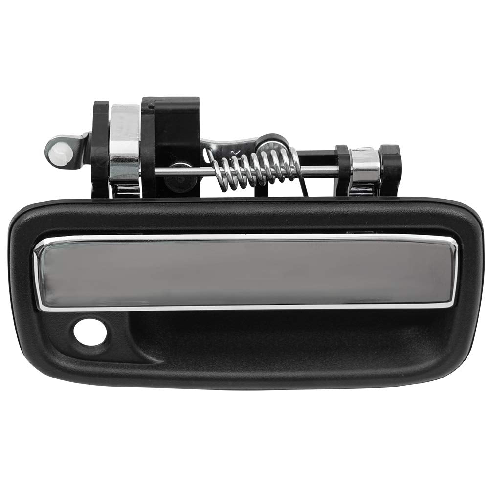 Autoandart Brock Replacement Passengers Front Outside Black With Chrome Lever Door Handle Compatible With 1995-2004 Tacoma Picku