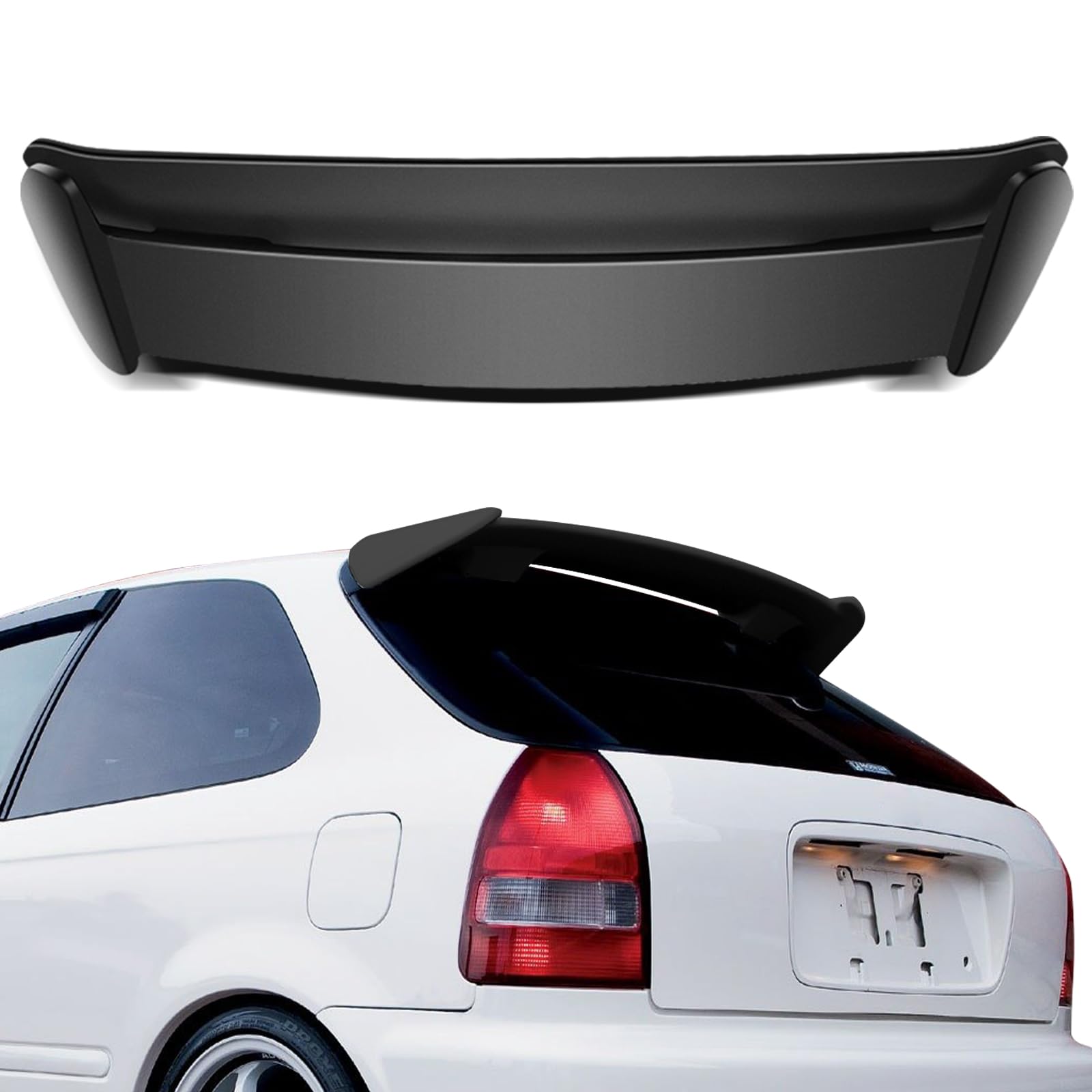 SCITOO Roof Spoiler Fits for 1996-2000 for Honda Civic Hatchback Matte Black Type-R Style Rear Window Roof Spoiler