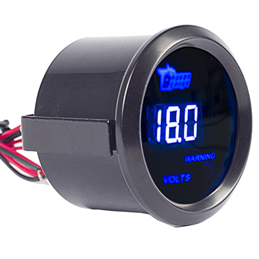 Esupport Car 2'' 52Mm Digital Volt Voltage Gauge Blue Led