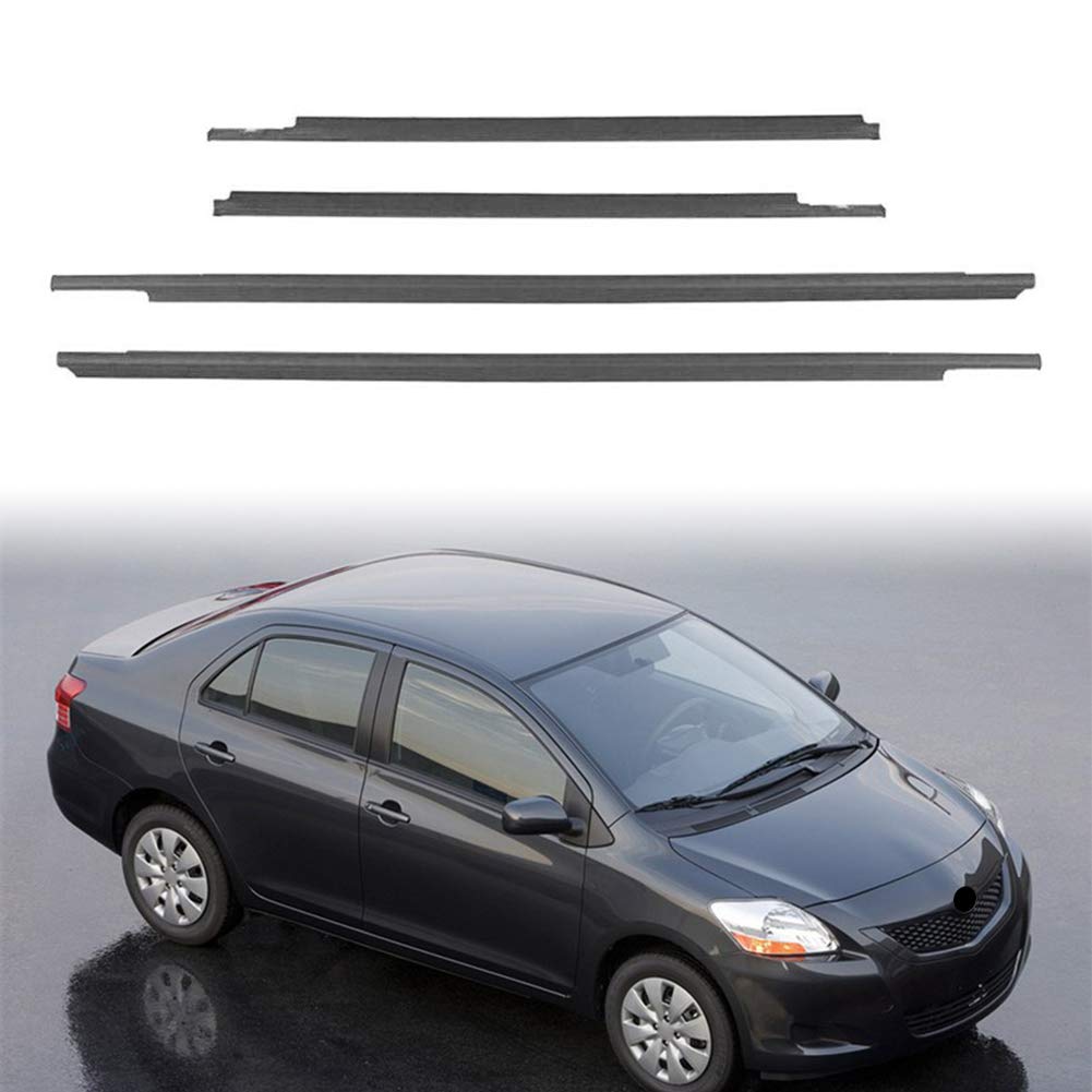 GZYF 4 PCS Car Window Moulding Trim Weatherstrip Window Moulding Trim Seal Belt for Toyota Yaris Sedan 4-Door 2007 2008 2009 201