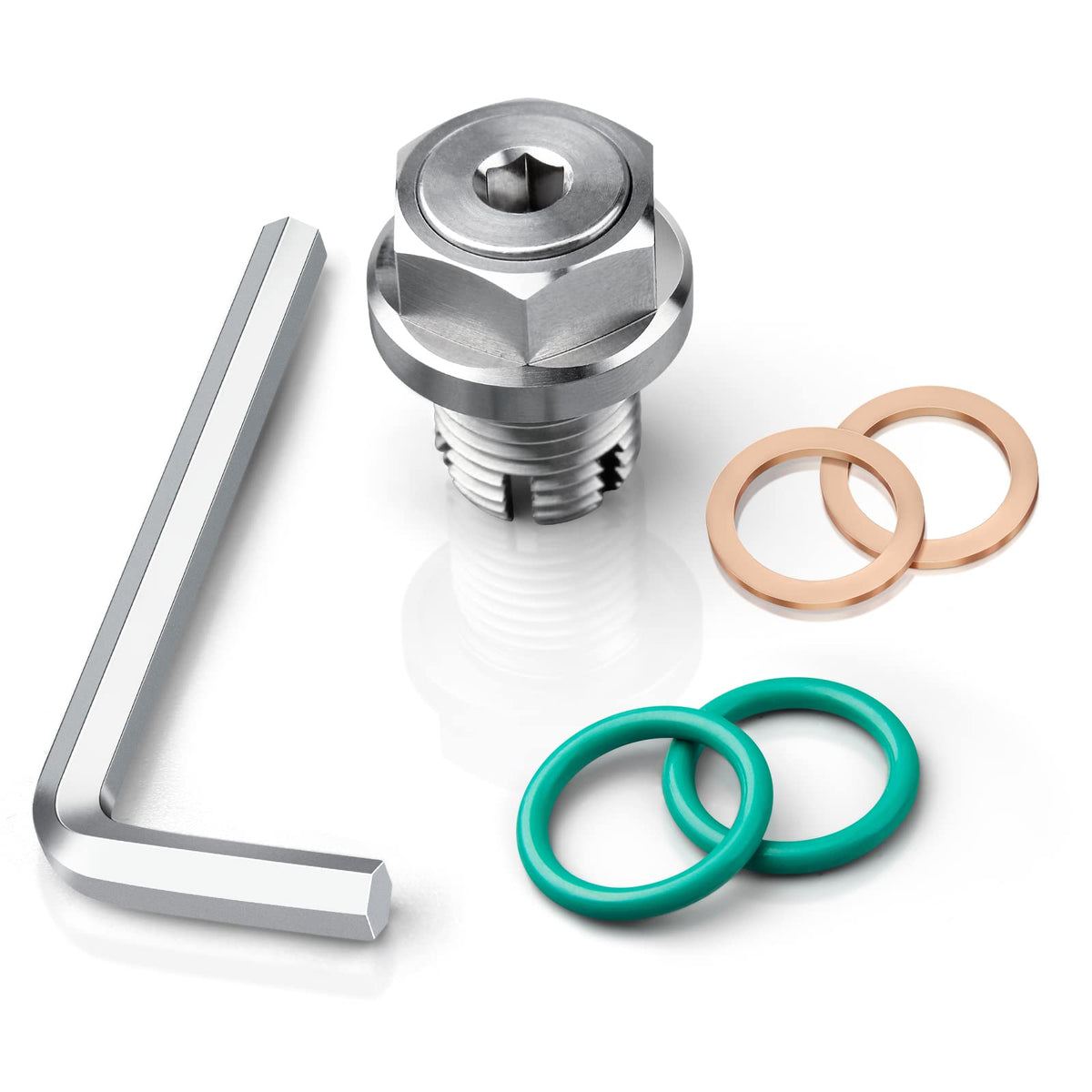 Deefill M14.1-1.5 X 15Mm Oversize Piggyback Oil Drain Plug, Stainless Steel Self Tapping Oil Pan Thread Repair Kit