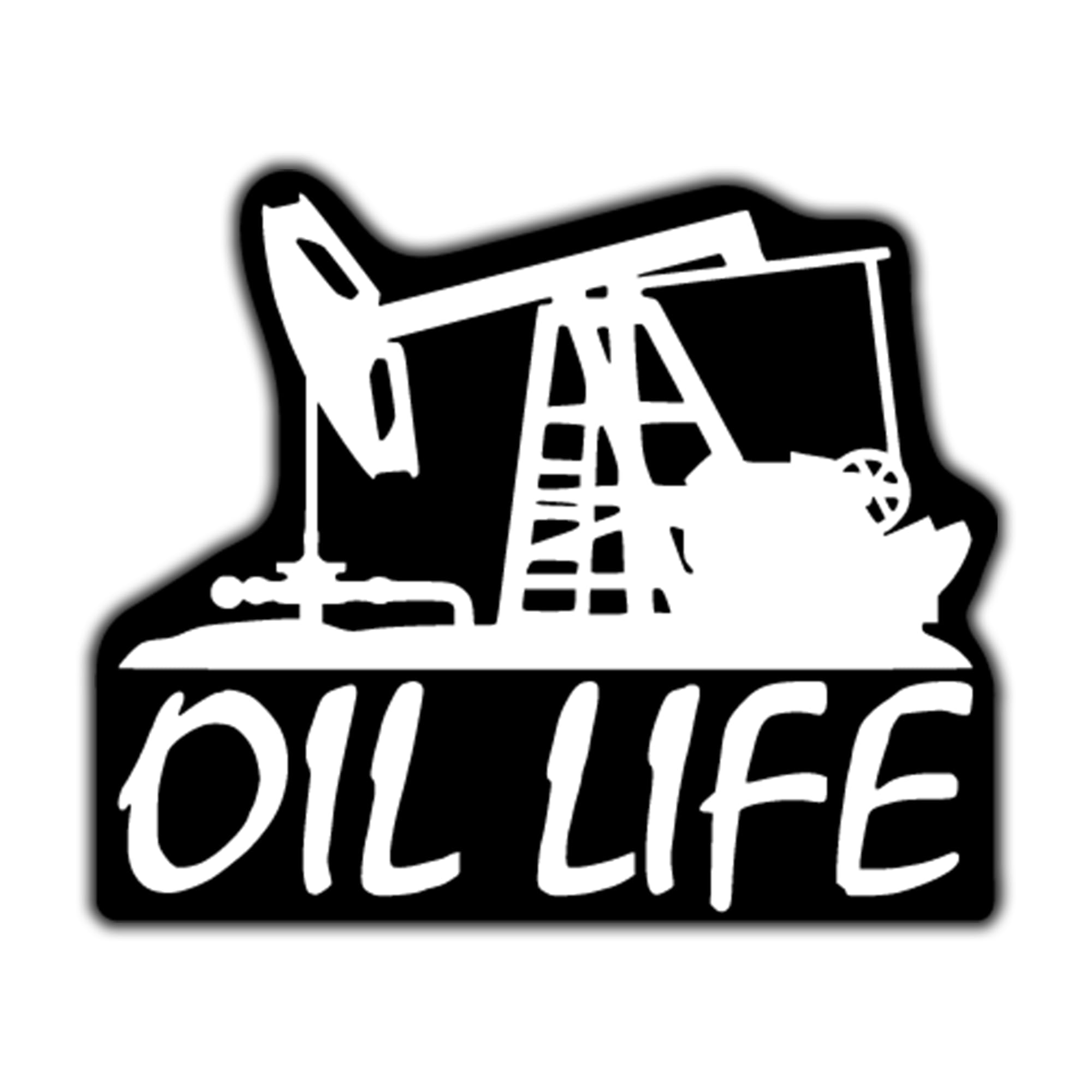 Oil Life Rig Vinyl Decal Sticker | Cars Trucks Vans SUVs Windows Walls Cups Laptops | White with Black Background| 5.5 Inch | KCD2397