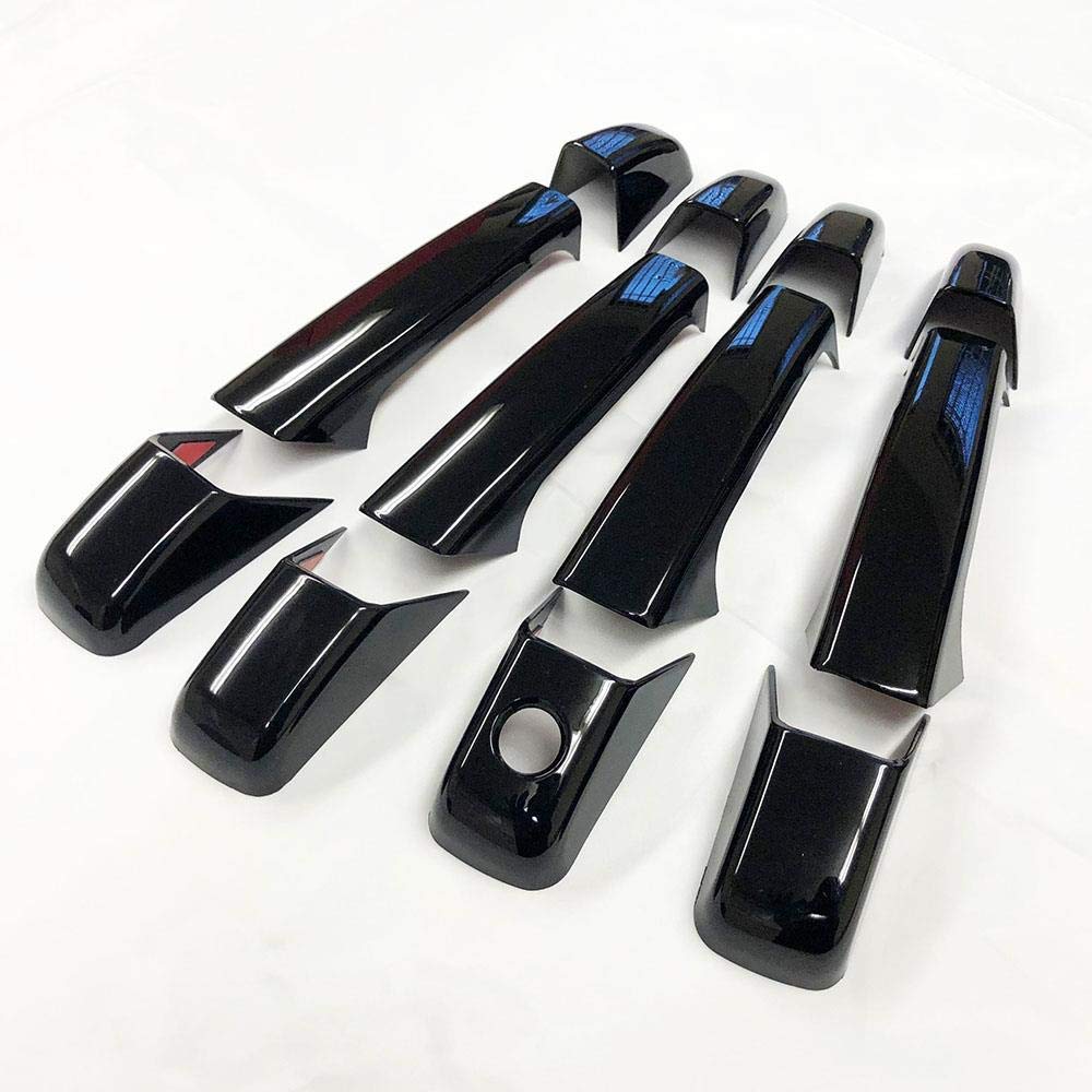 eLoveQ Glossy Black Series 12pcs Door Handle Covers Compatible with 2007-2013 Chevrolet Silverado+Suburban+Tahoe+Avalanche GMC S