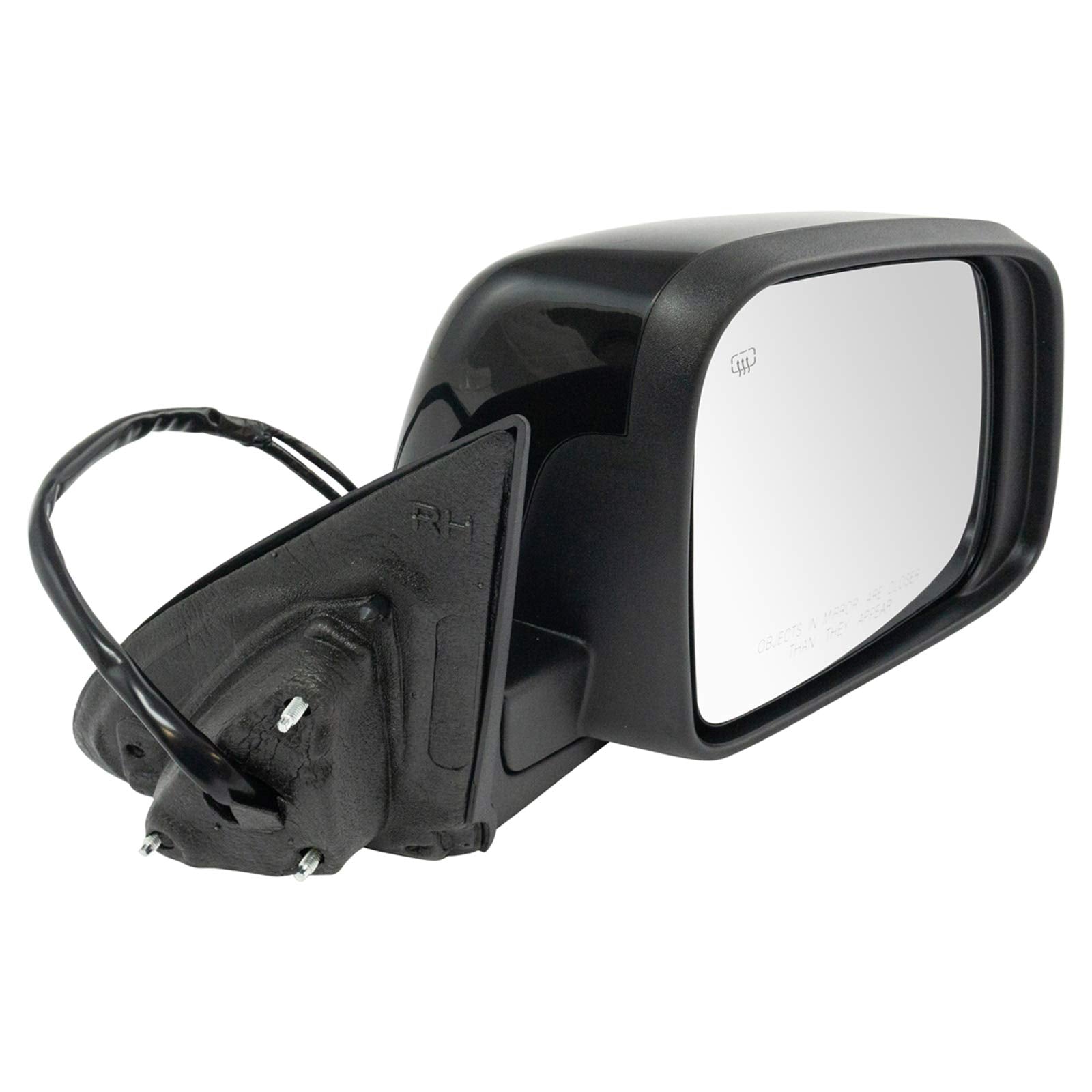 Trq Right Mirror With Memory Without Blind Spot Indicator With Black Cover Passenger Side Compatible With 2011-2018 Dodge Durang