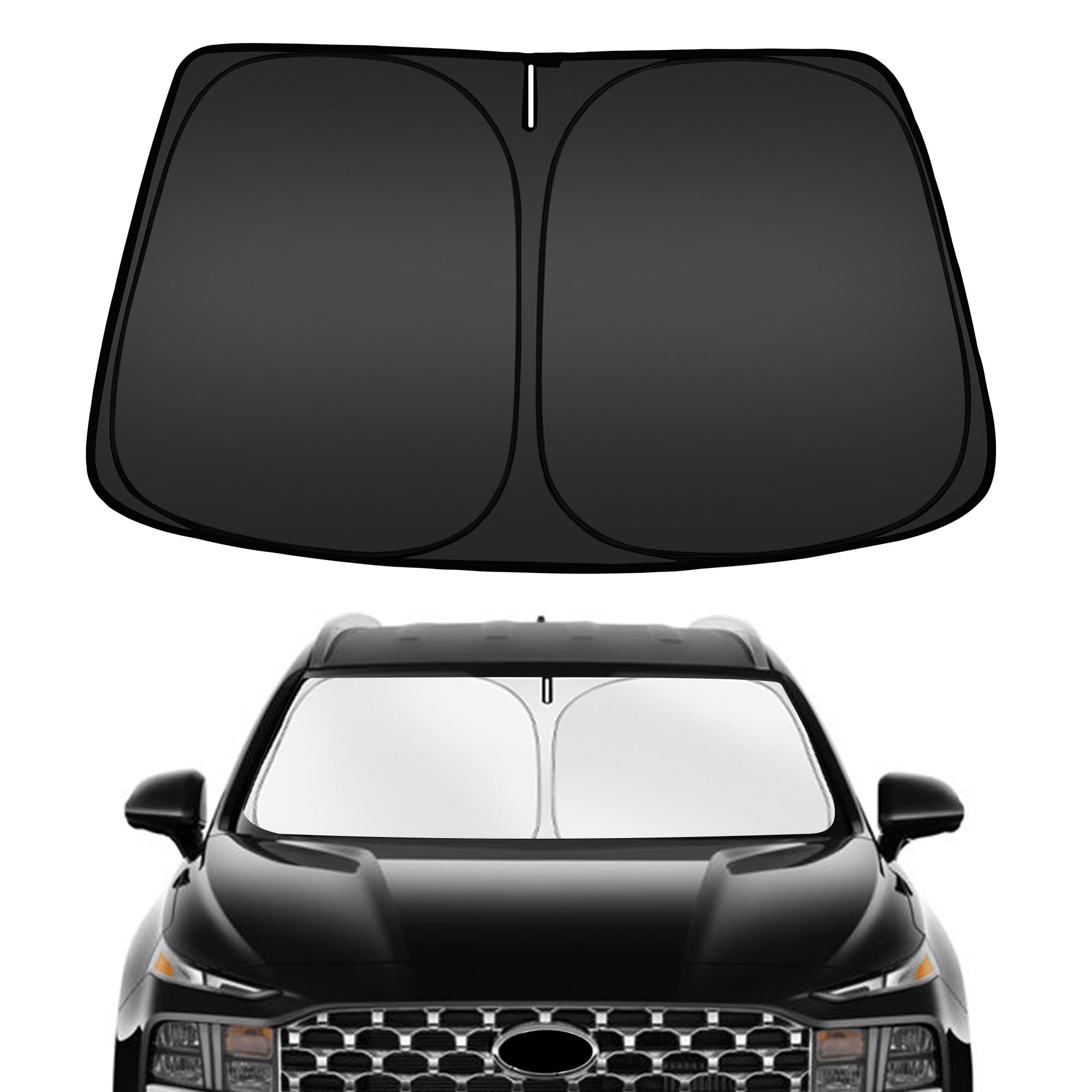 Arismotor Windshield Sun Shade For H-Yundai Santa Fe 2019-2025, Custom Fit Foldable Front Window Sunshade Sun Visor Protector, B