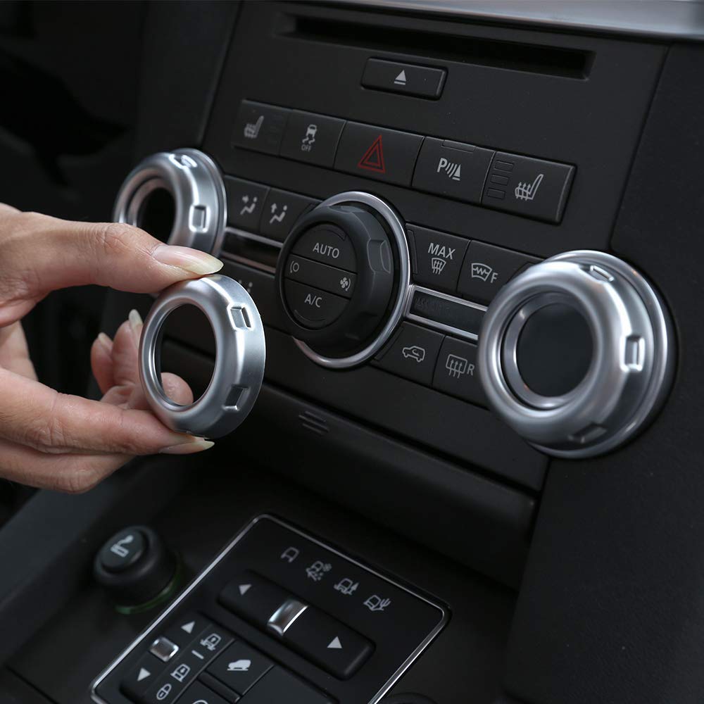 Tongsheng 5Pcs Chrome Volume And Air Conditioning Knobs Trim For Land Rover Discovery 4 Lr4 2010-2016 Rrs 2010-2013 Freelander 2