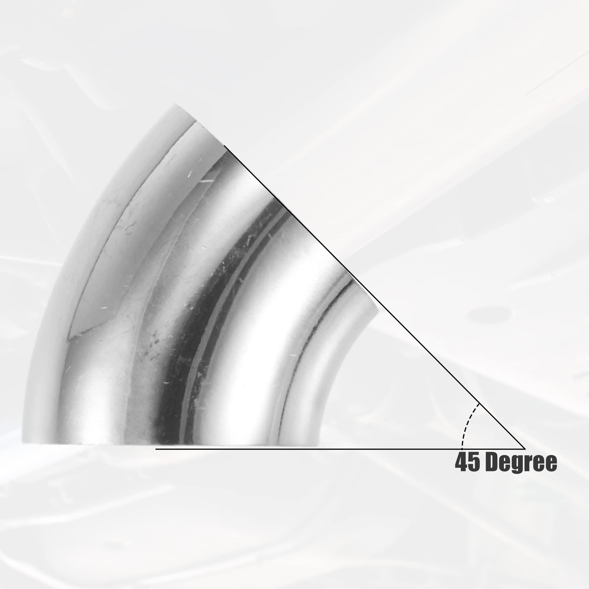 X AUTOHAUX 4 Pcs OD 1.5 Inch 45 Degree SS304 Stainless Steel Bend Tube Exhaust Elbow Pipe for Car Modified Exhaust System 1.5''