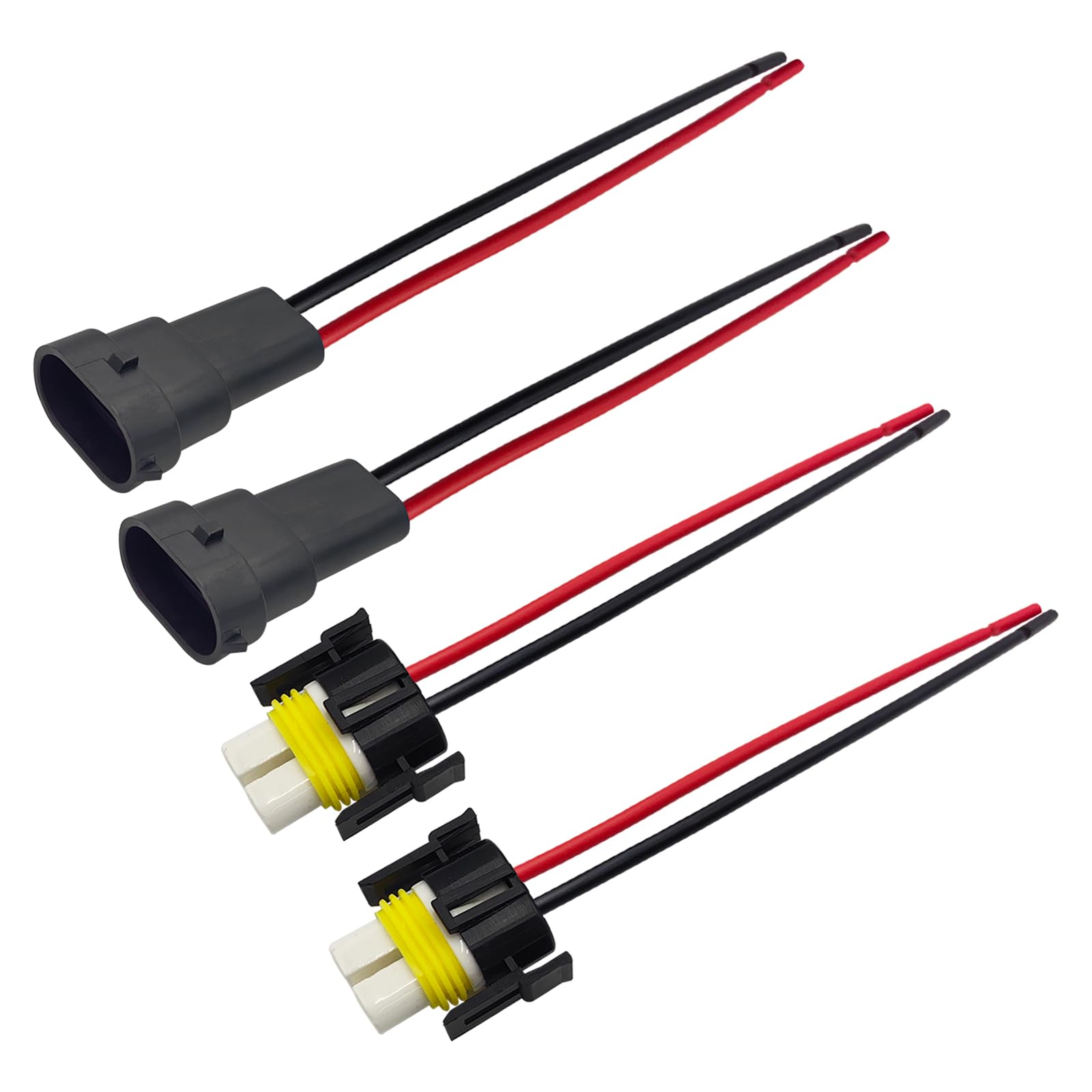 Audak 2Sets H11 H8 880 881 High Temperature Ceramic Wire Harness Socket Male & Female Adapter For Headlight Fog Light