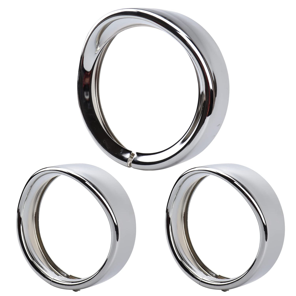 Motoparacc 7 Inch Harley Chrome Visor Style Headlamp Trim Rings, 4.5 Inch Auxiliary Passing Lights For Flhr Road King 1994-2013, Fld 2012-2016, Touring 83-13, Trike2008-2013, Fl Softail 1986-2017