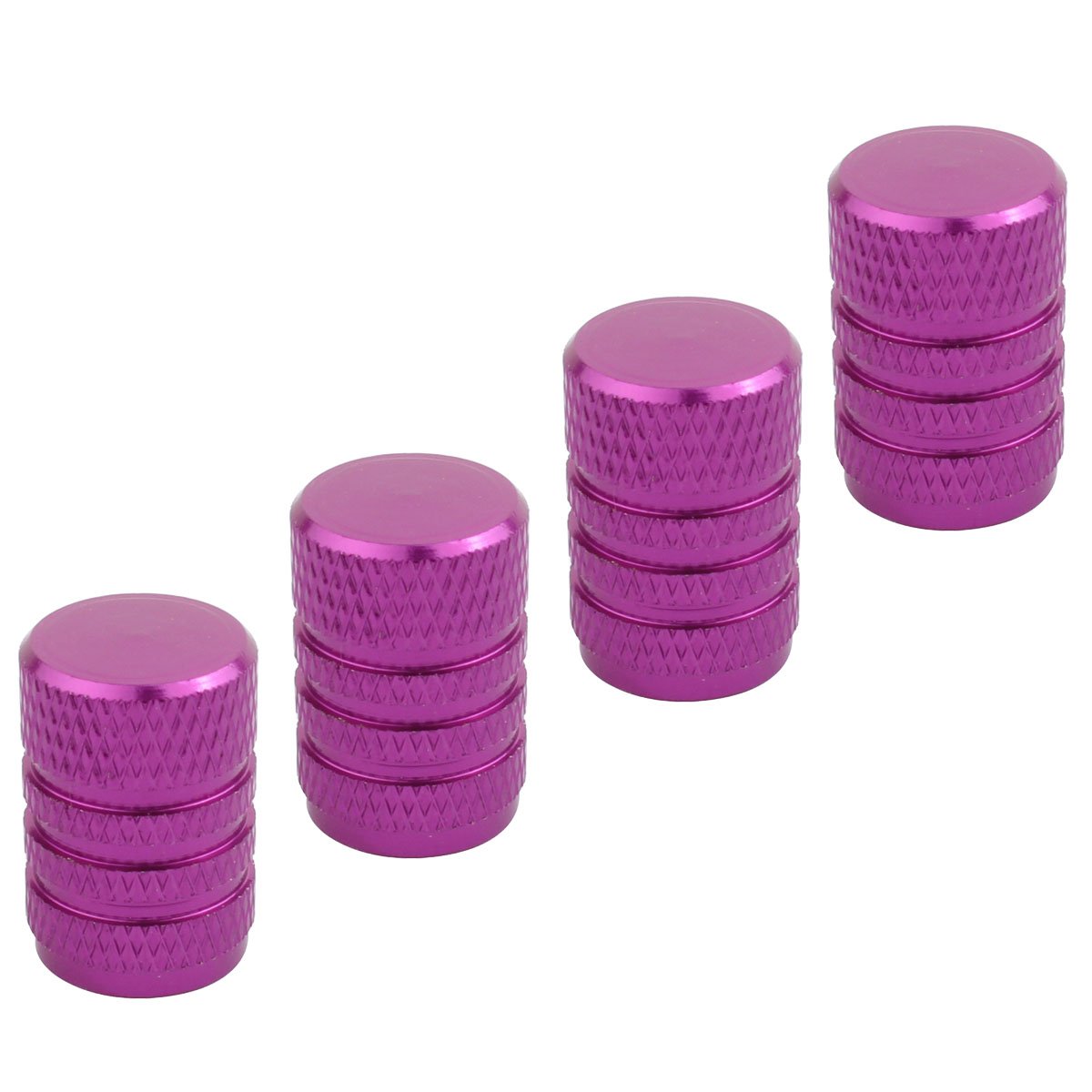 Tomall Purple Round Style Tire Valve Stem Caps Aluminum Alloy For Vehicle Rv 4Wd