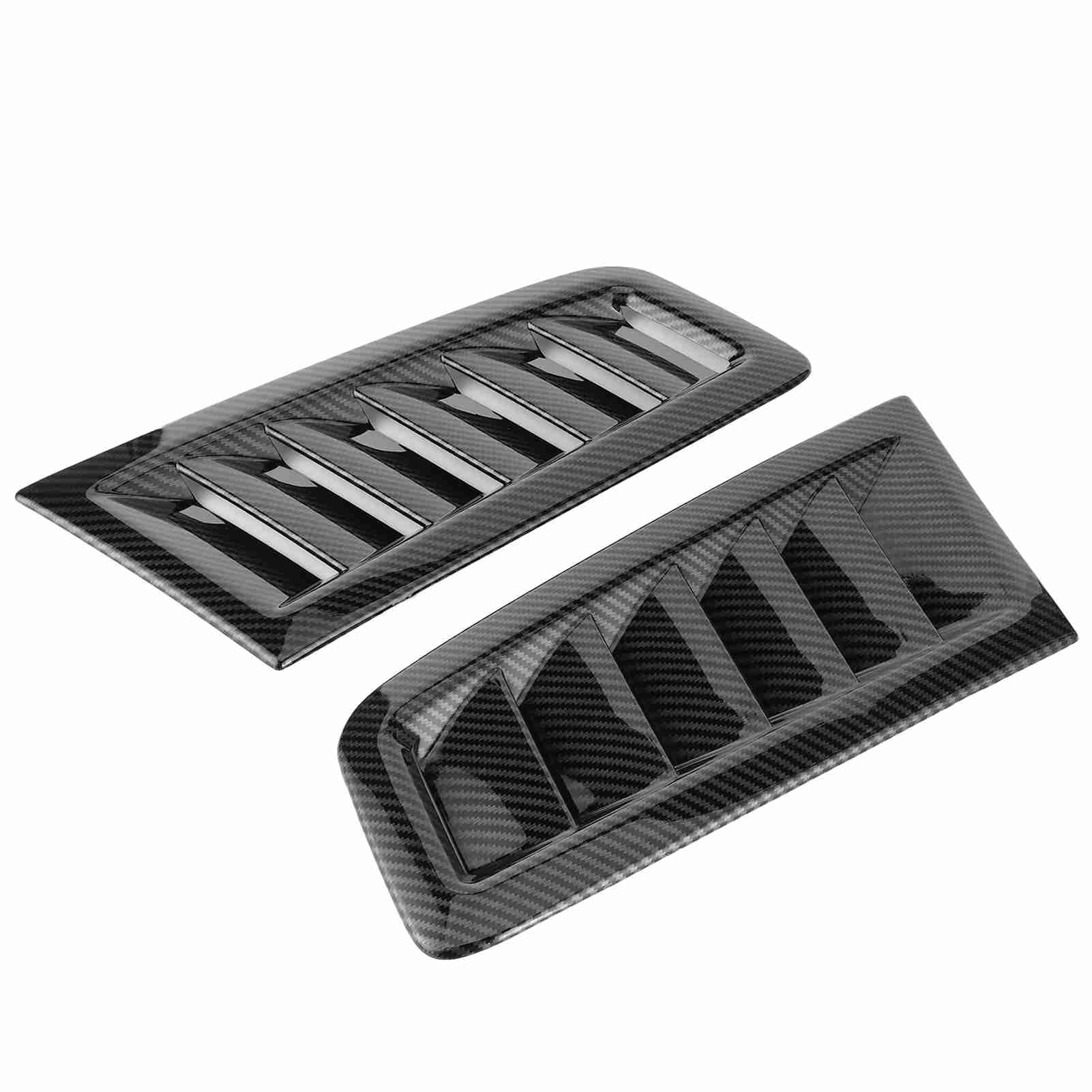 Qiilu 2PCS Car Hood Vent Scoop Kit, Universal Cold Air Intake Fitment Louvers Cooling Intakes Auto Hoods Vents Bonnet Cover Car 
