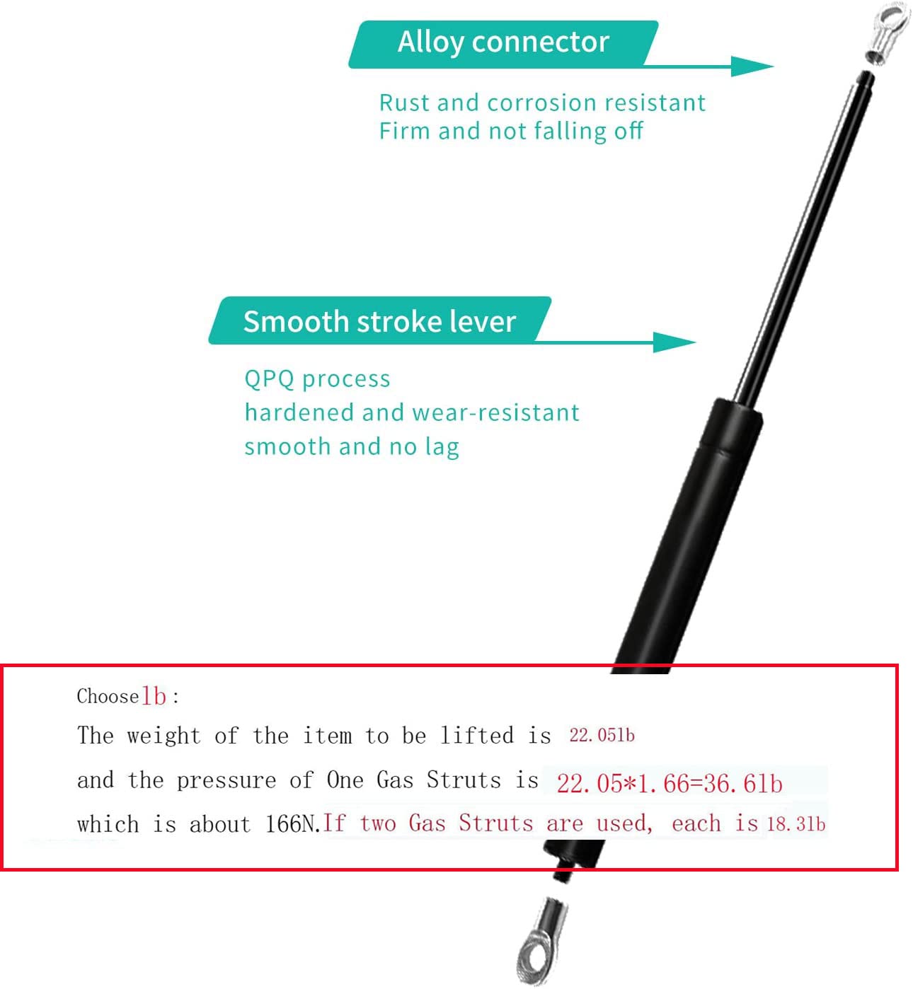Home 38Cm 360N/15Inch 80Lb Gas Struts Gas Shock Lift Supports Gas Spring Heavy Duty Suit For Rv Bed Heavy Tv Cabinet A Set Of 2 With L Mounts