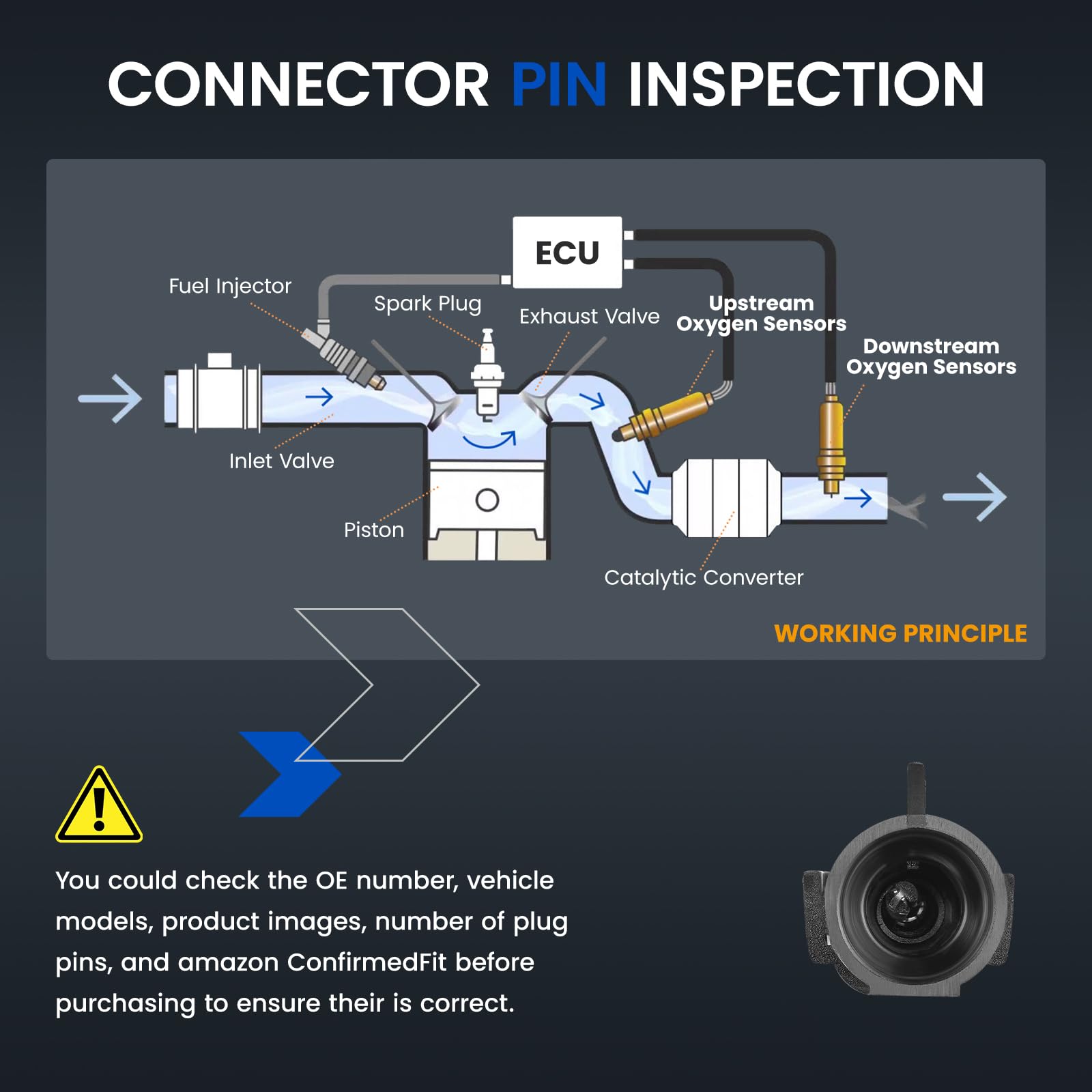 SYKRSS Oxygen O2 Sensor 250-21001 Compatible with Chevy Corsica G10 Blazer, 25105107 Upstream Replacement Oxygen Sensor Compatib