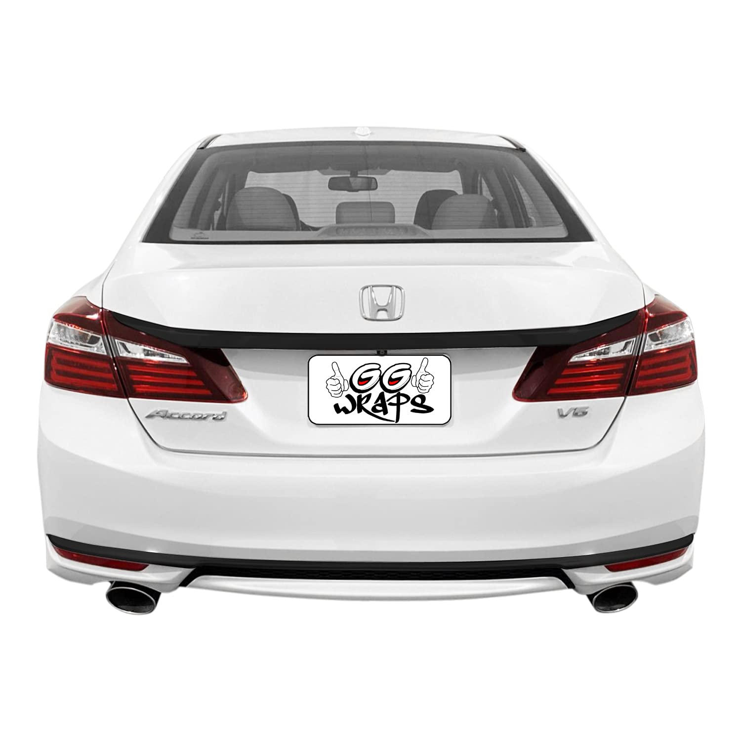 SlickMod Gloss Black Chrome Delete Vinyl Overlay Full Kit for 2016-2017 Honda Accord Sedan Trunk Trim & Diffuser