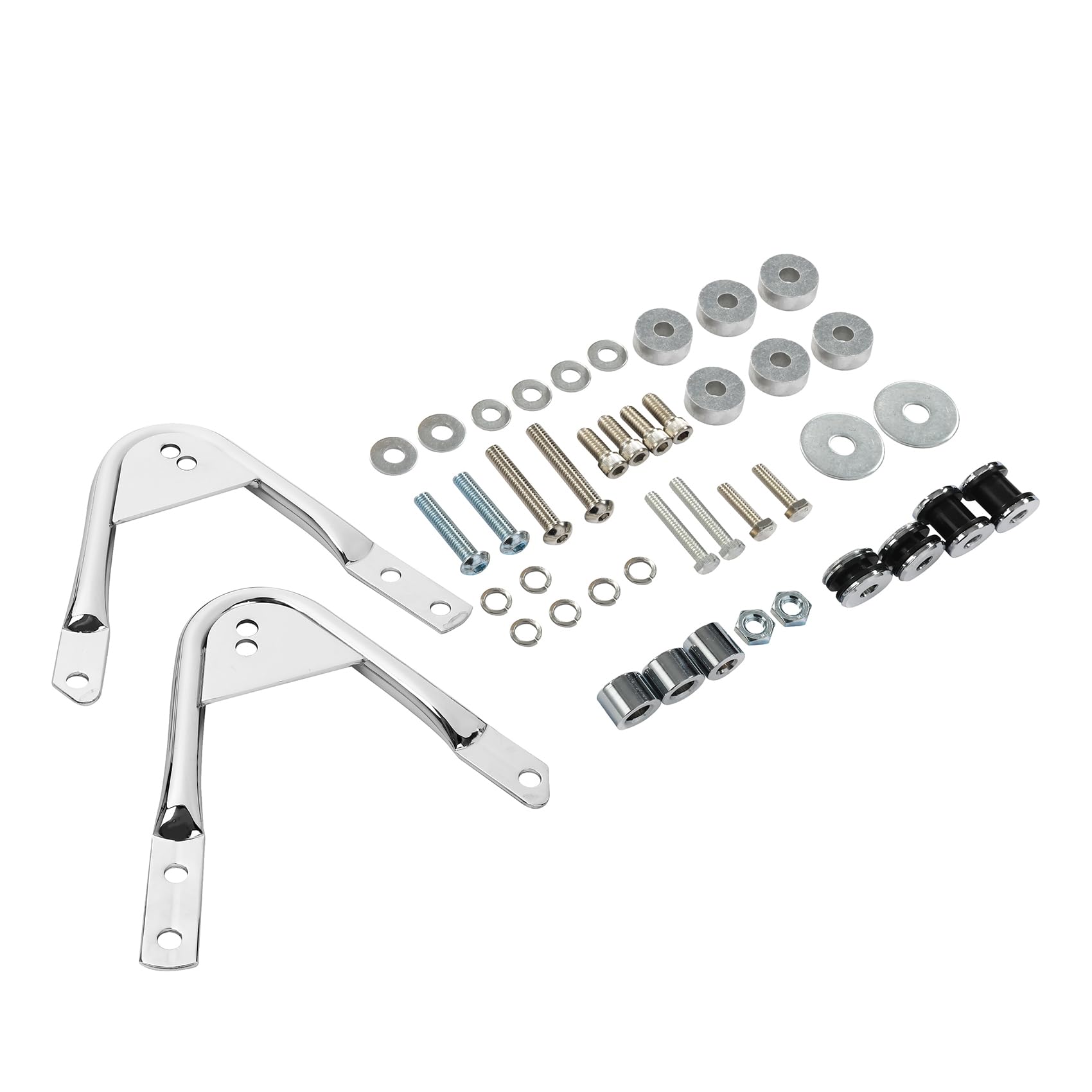 Detachable Two Up Luggage Rack Docking Hardware Kit Compatible With Harley Touring 1997-2008 (Replace Part Number 53804-06)