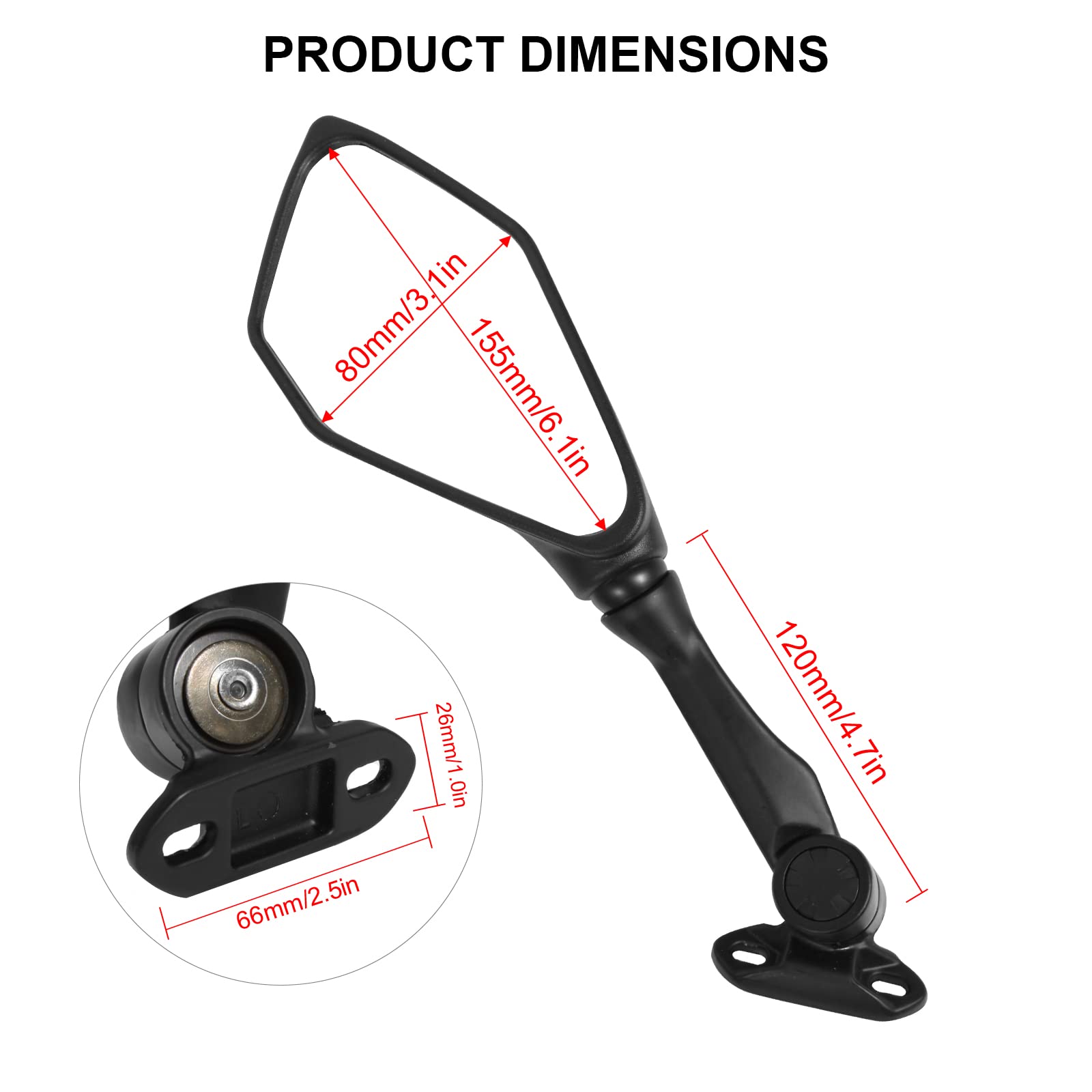 Inkudri Ninja 300 Mirrors Ninja 400 Mirrors Ninja 300 250 Ninja 636 300R Ex300 Abs 2011-2018 Ninja 400 Mirrors Ex400 2018 2019 2020 2021 2022 2023 Ninja 500 Mirrors 2024 Ninja Zx6R Mirrors 2011-2022