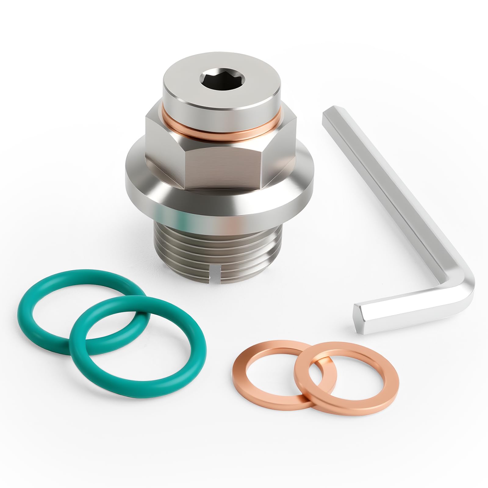 DEEFILL M20.1-1.5 x 15mm Oversize Piggyback Oil Drain Plug, Stainless Steel Self Tapping Oil Pan Thread Repair Kit