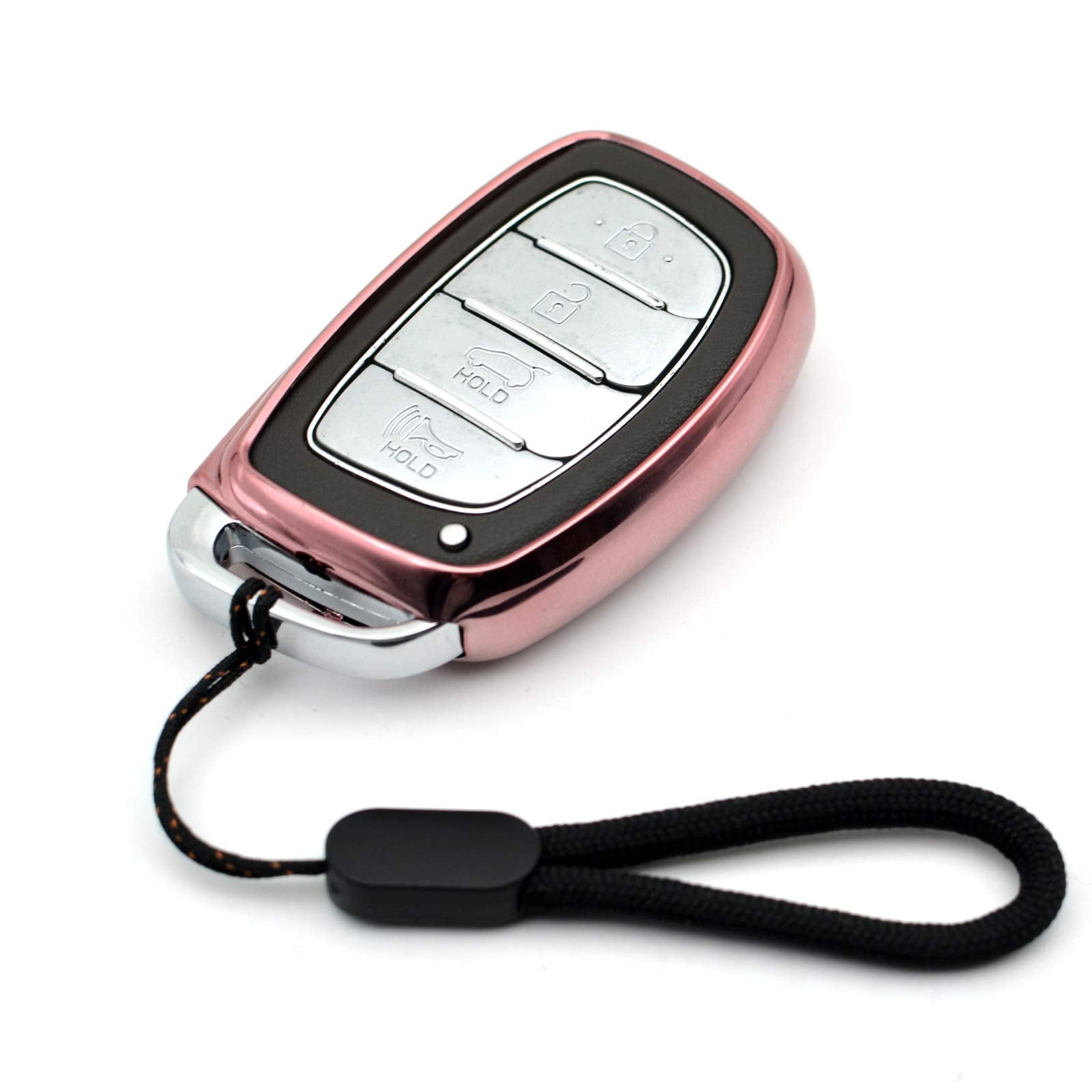 MECHCOS Fit for Hyundai Elantra Ioniq Sonata Tucson Elantra GT Smart 3 4 Buttons Pink TPU Key Fob Cover Case Remote Holder Skin 