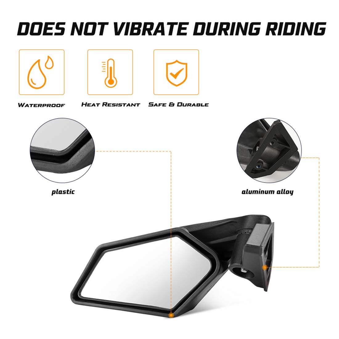 Kiwi Master X3 Side Mirrors Compatible For 2017-2024 Can Am Maverick X3 Accessories Rear View Racing Mirror #715002898