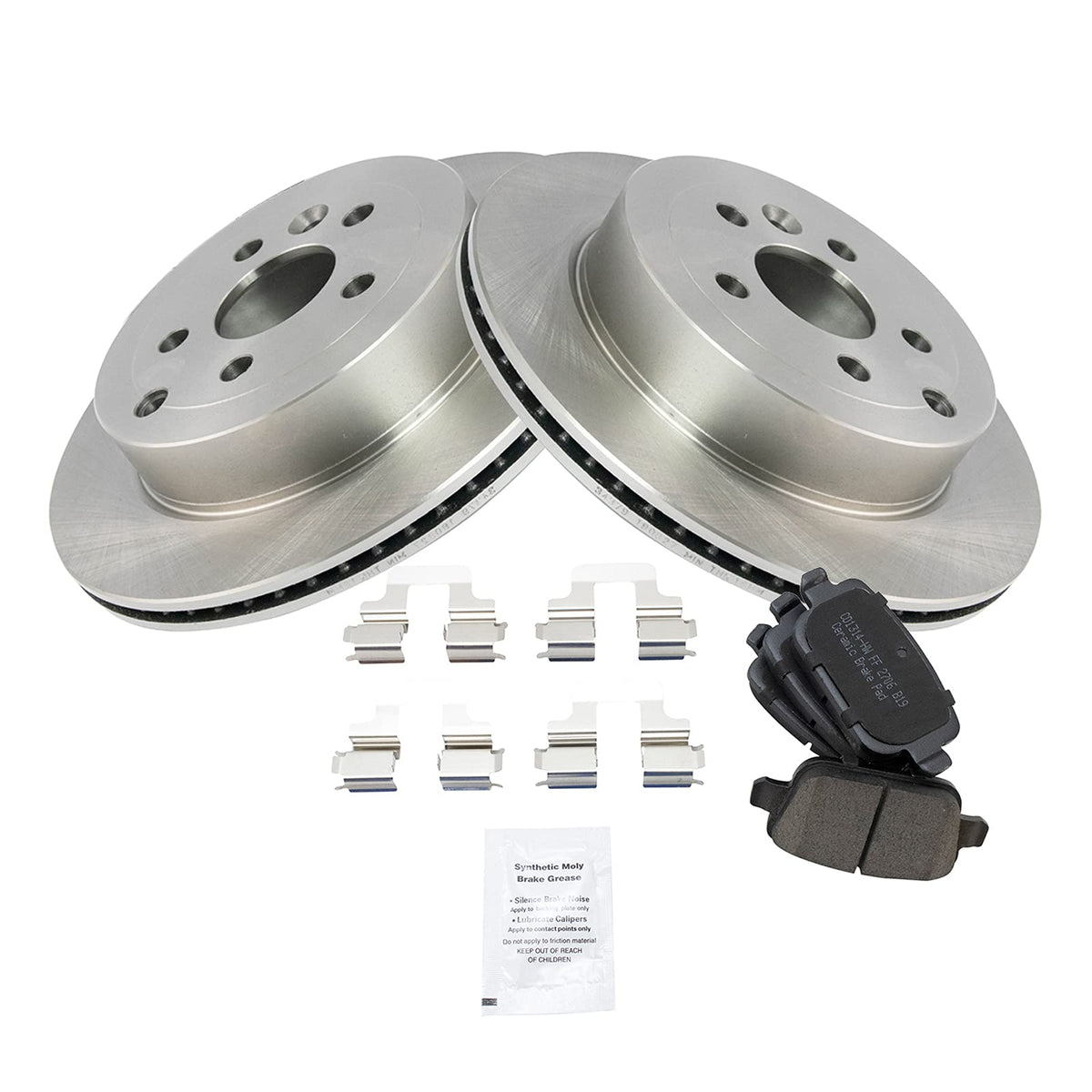 Trq Rear Brake Pad & Rotor Kit Brake Pads Brake Rotor Ceramic Compatible With 2008-2012 Land Rover Lr2