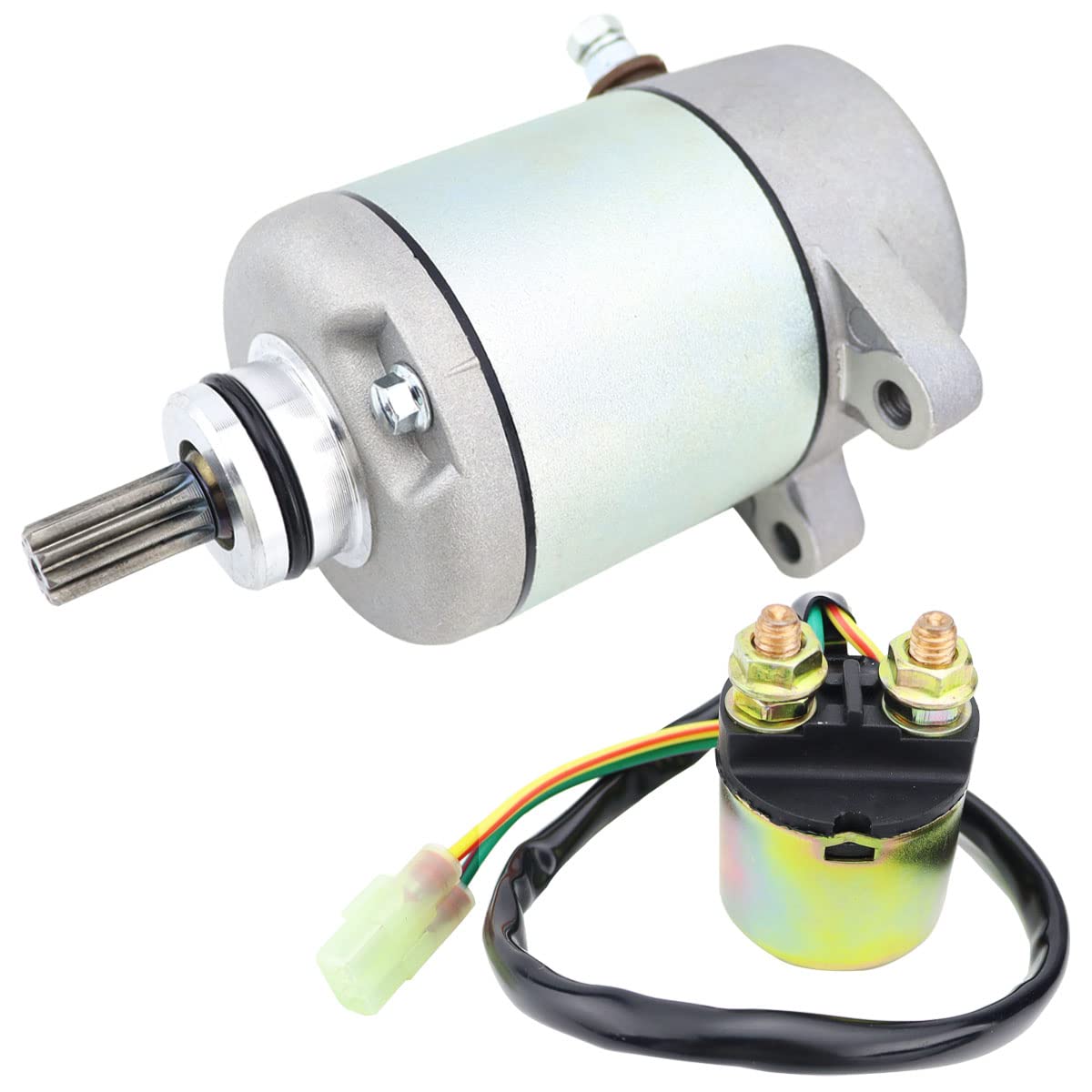 Soarider Starter Motor & Solenoid Relay fit for Honda 350 Fourtrax Rancher TRX350FE TRX350FM TRX350TE TRX350TM 2000-2006, replac