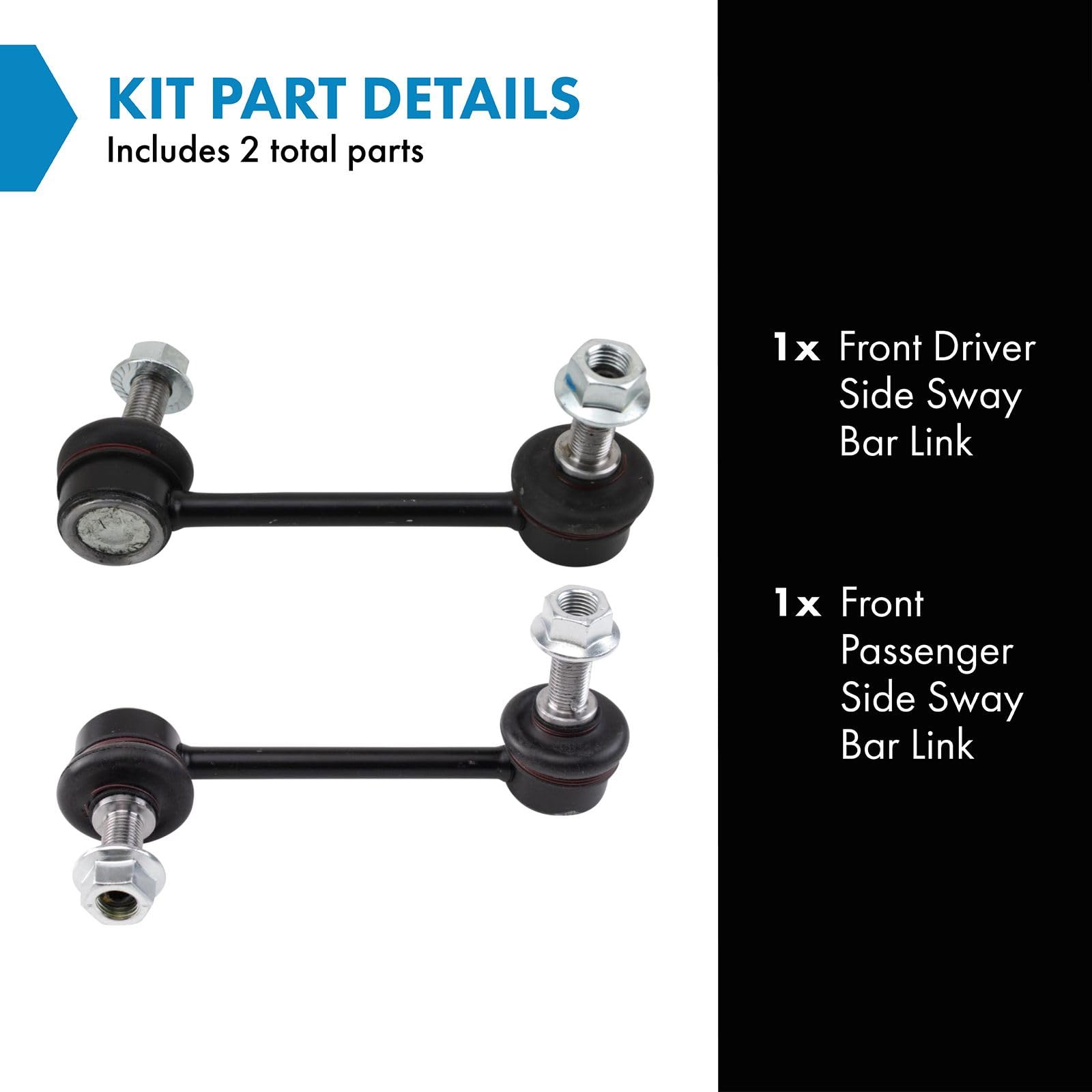 Trq Front Sway Bar Stabilizer Link Set Compatible With 2012-2016 Hyundai Equus 2009-2014 Genesis