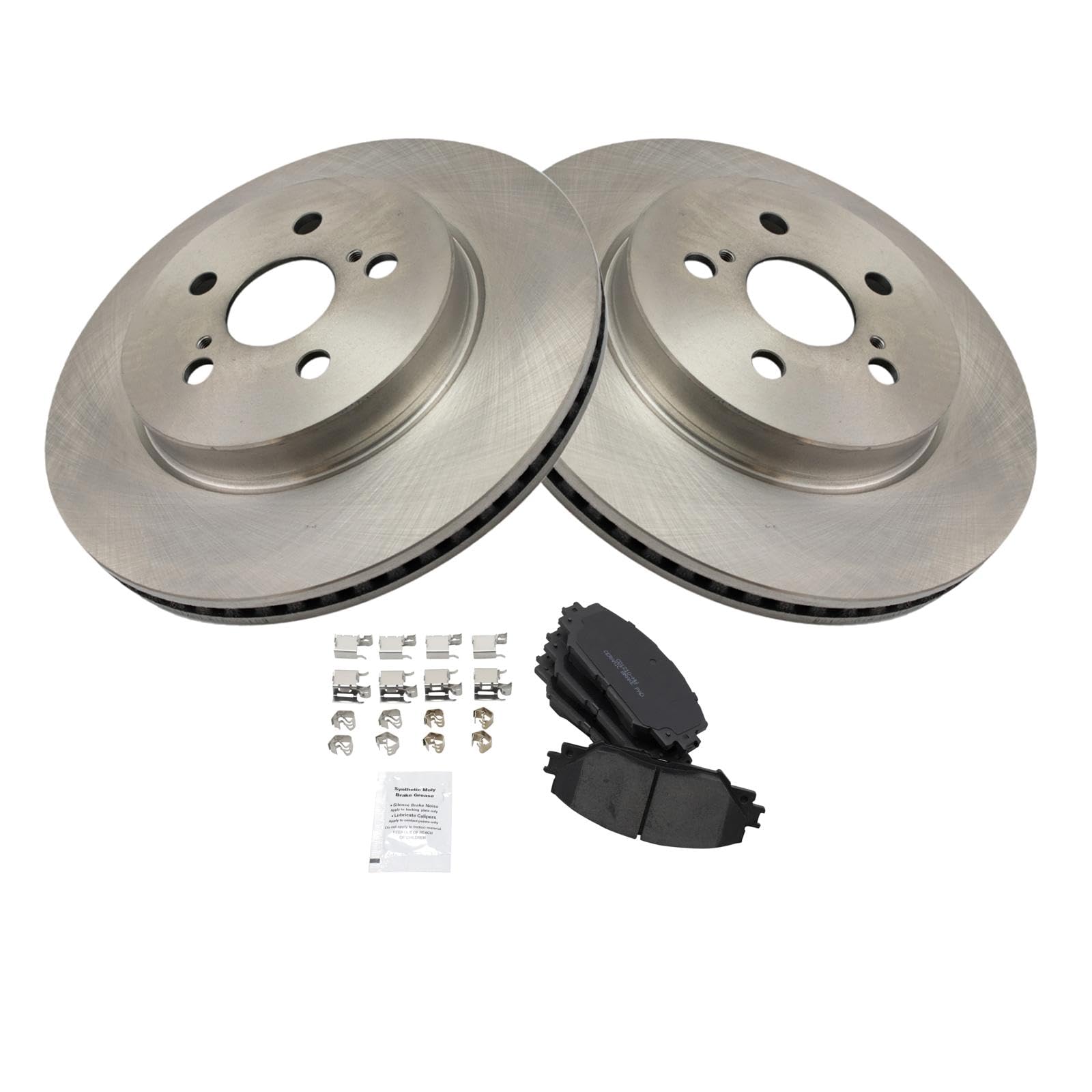 Trq Front Brake Pad & Rotor Kit Brake Pads Brake Rotor Ceramic Compatible With 2019 Toyota Corolla