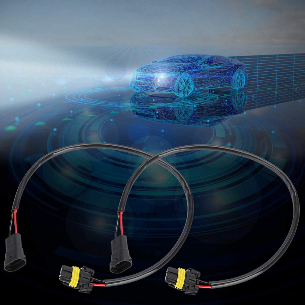 Kimiss Headlight Socket Cables, 2Pcs H11 Female 9006 Hb4 9012 9006Xs Male Headlight Fog Light Conversion Adapter Connector Cable Sockets