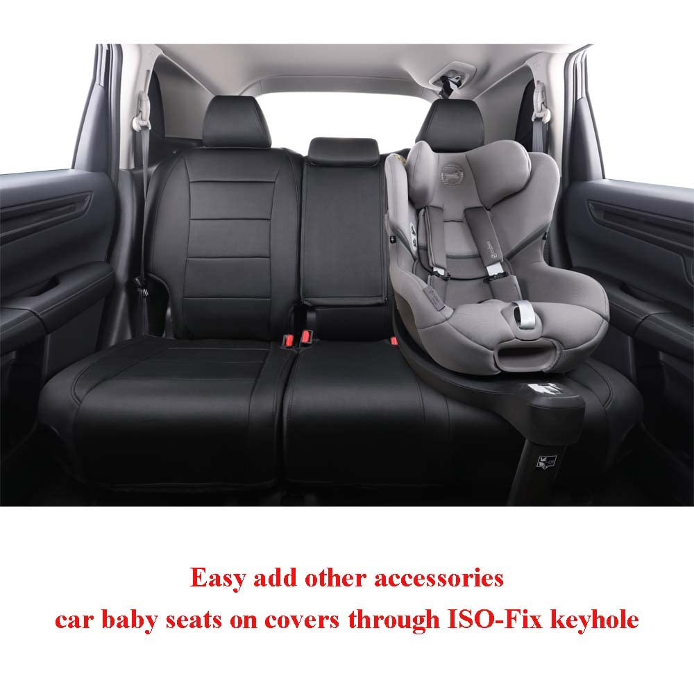 Ekr Custom Fit Crv Seat Covers For Select Honda Crv 2017 2018 2019 2020 2021 2022 - Full Set, Neoprene (Black)