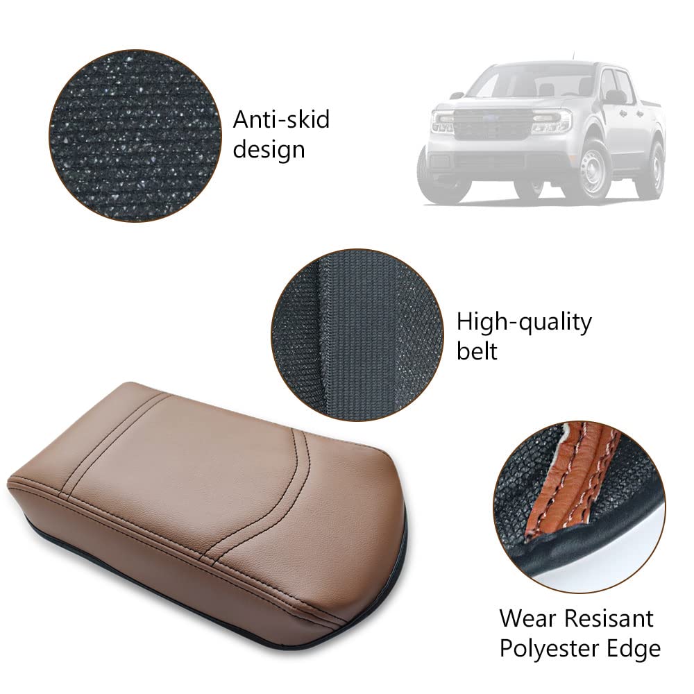 Muslogy Center Console Armrest Cover Compatible With Ford Maverick Xl Xlt Lariat 2022-2025 Accessories Cushion Pad Armrest Lid P