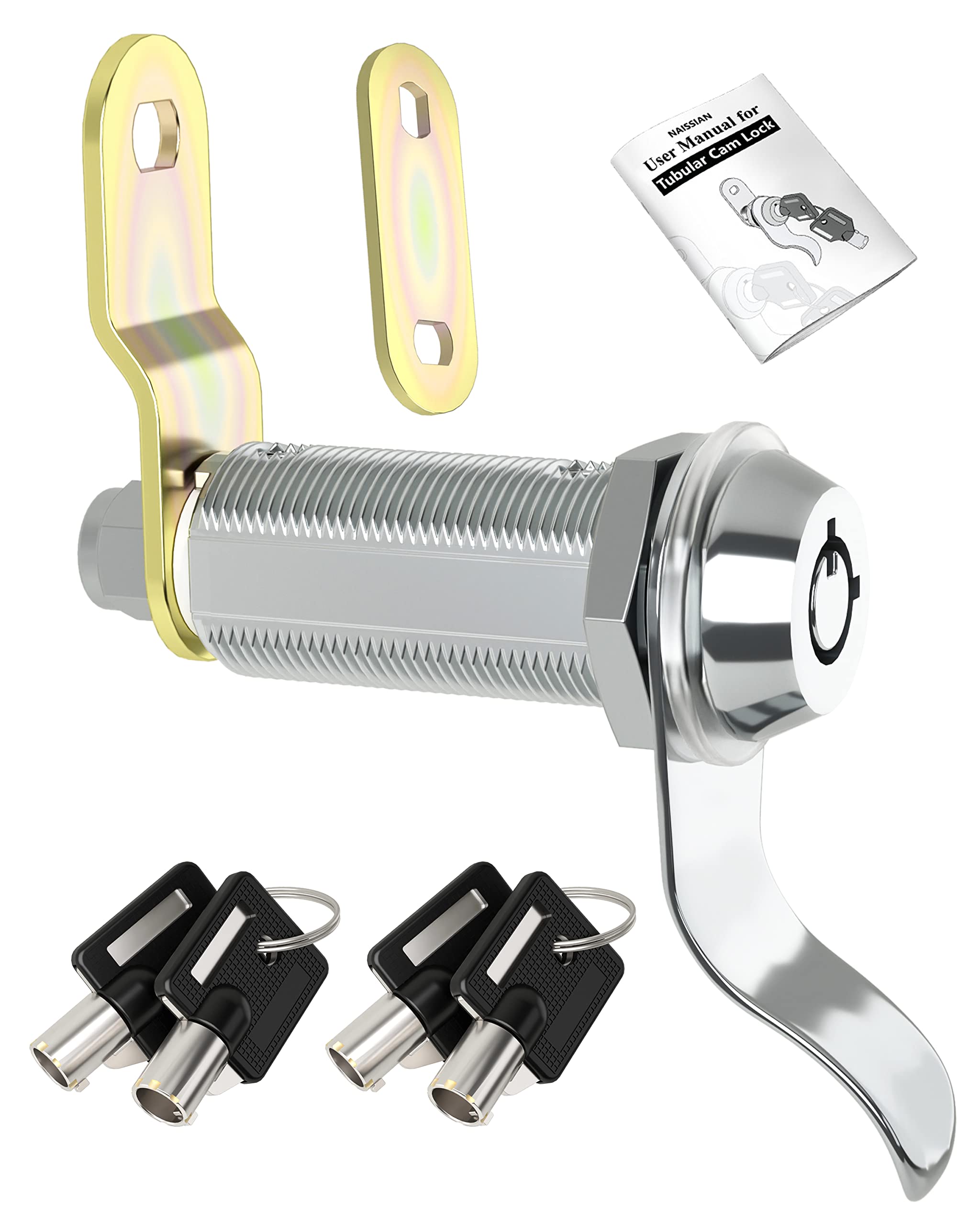 Naissian Rv Locks For Storage Door 7/8 Inch, Rv Compartment Locks Cam Locks For Camper Travel Trailer Cabinet With Keys 7/8, Pack Of 3 Locks With 6 Keyed Alike With Manual