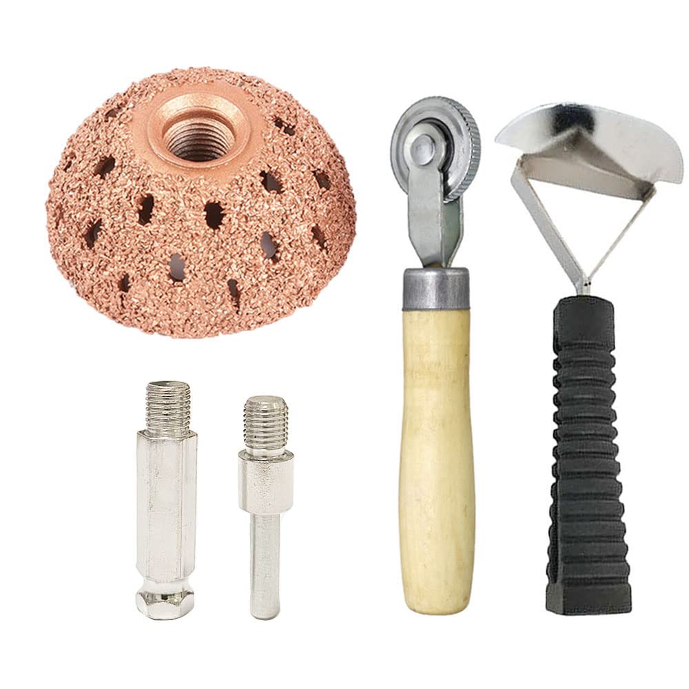 Ausfyyam Tire Wheel Repair Patch Tools Kit Tire Buffer Wheels 55Mm Tungsten Steel Buffing Wheel With Tire Patch Roller Scraping