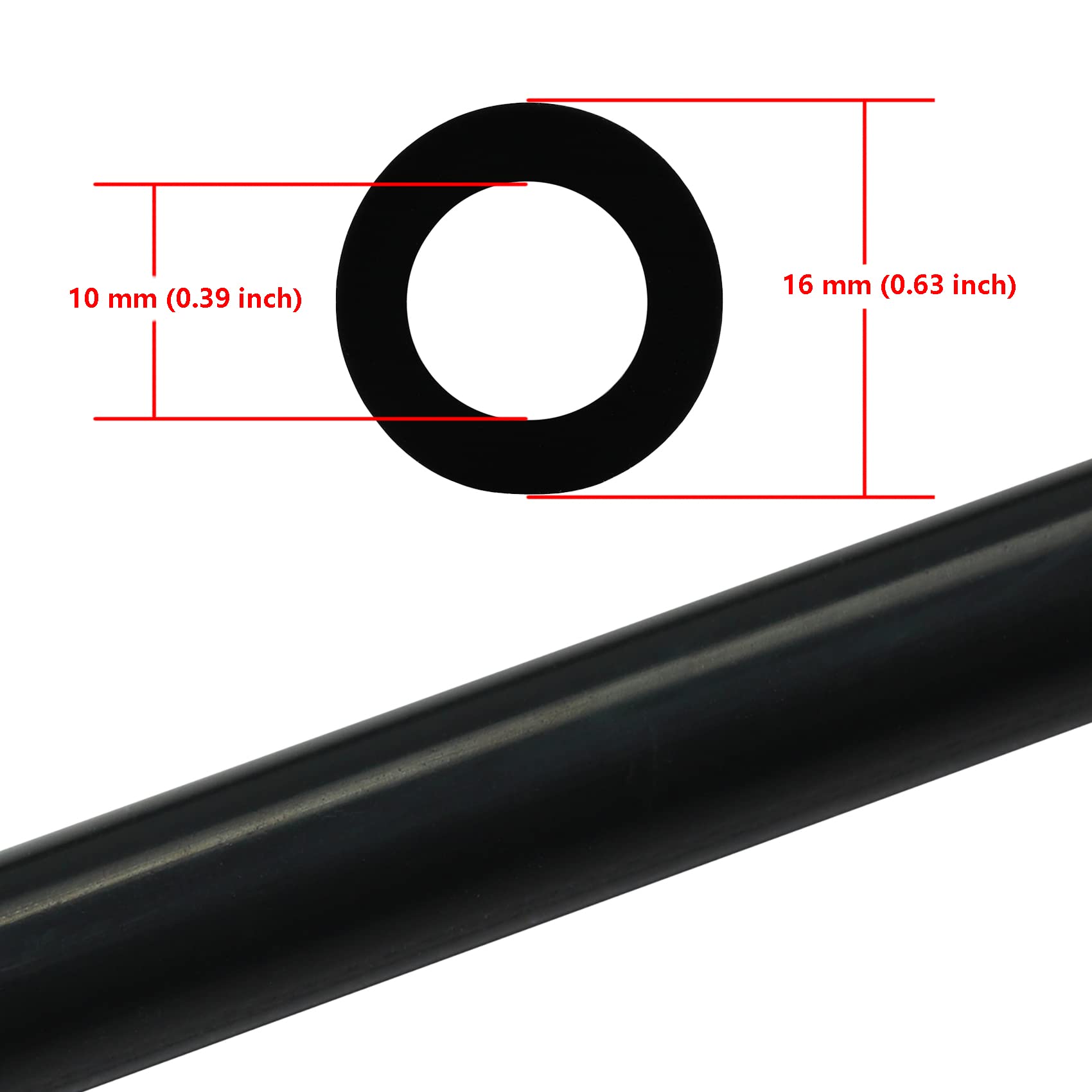 Ucreative 5Ft Id 3/8'' (10Mm) High Temperature Silicone Vacuum Tubing Hose 130Psi Max Pressure Black
